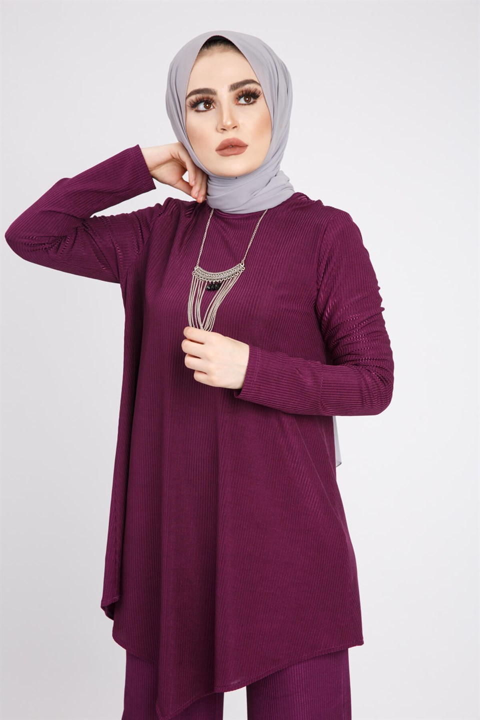 Rahat Kalıp Tunik Pantolon 5733 Mürdüm