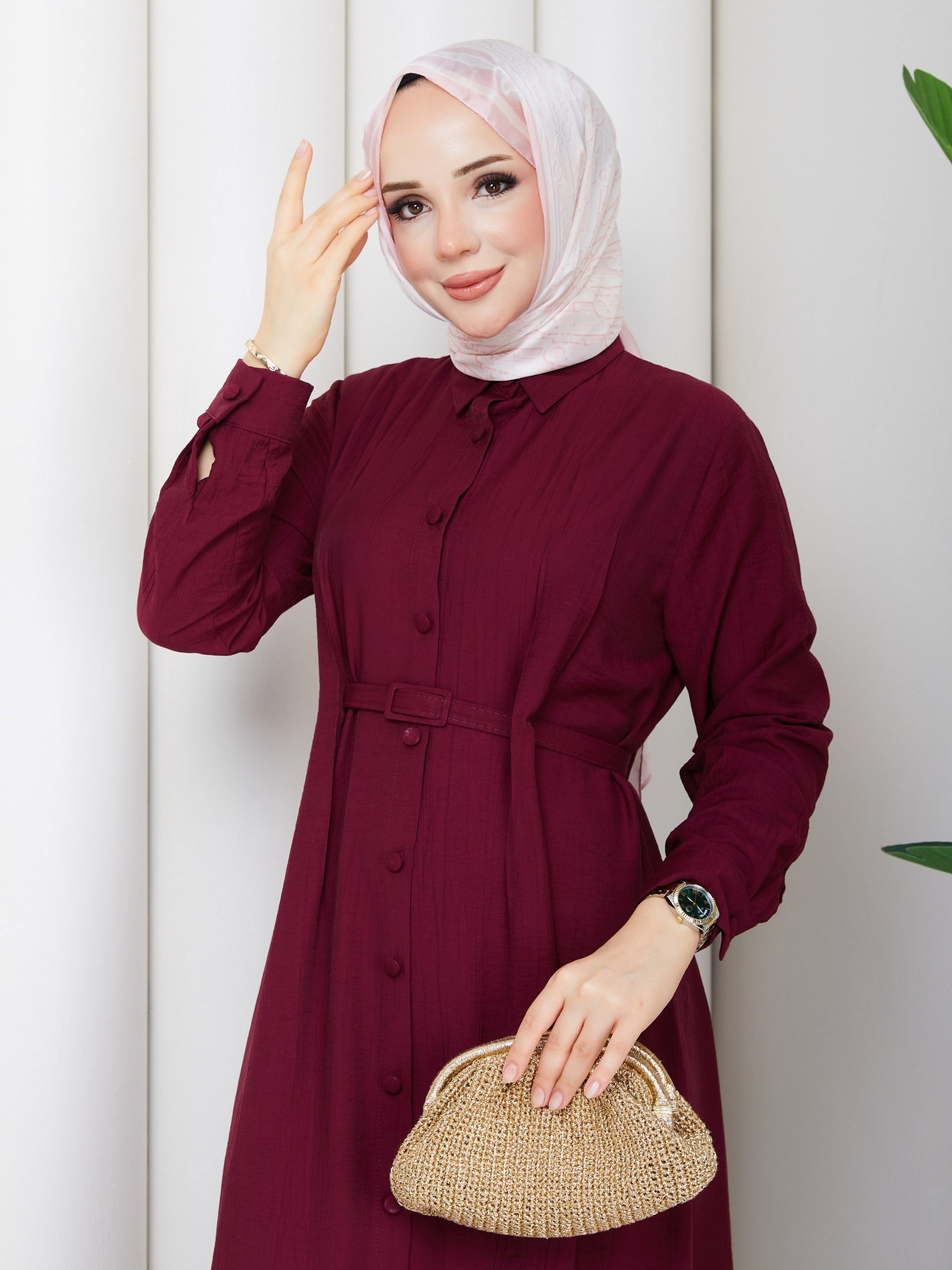 SARE ELBİSE BORDO