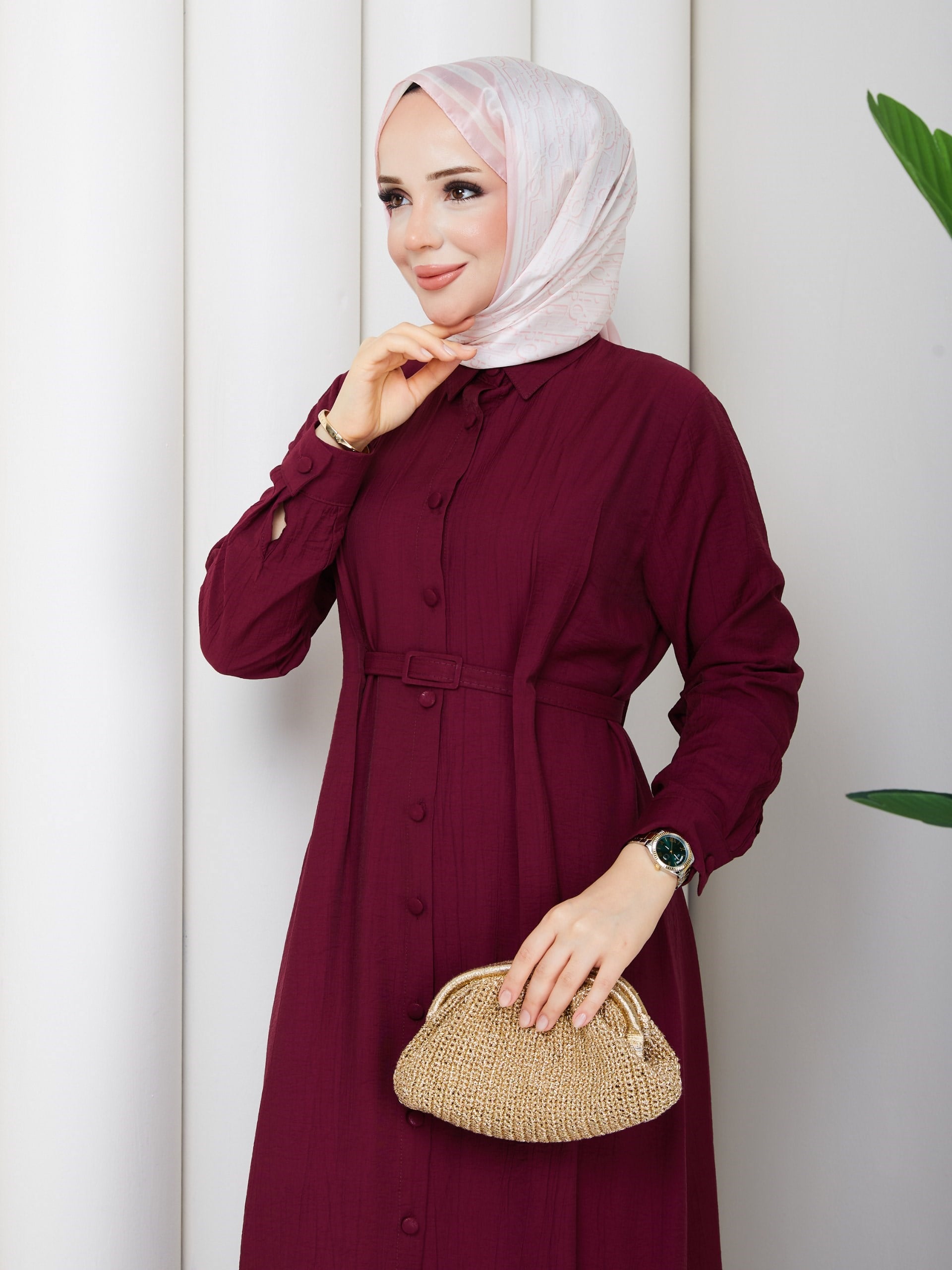 SARE ELBİSE BORDO