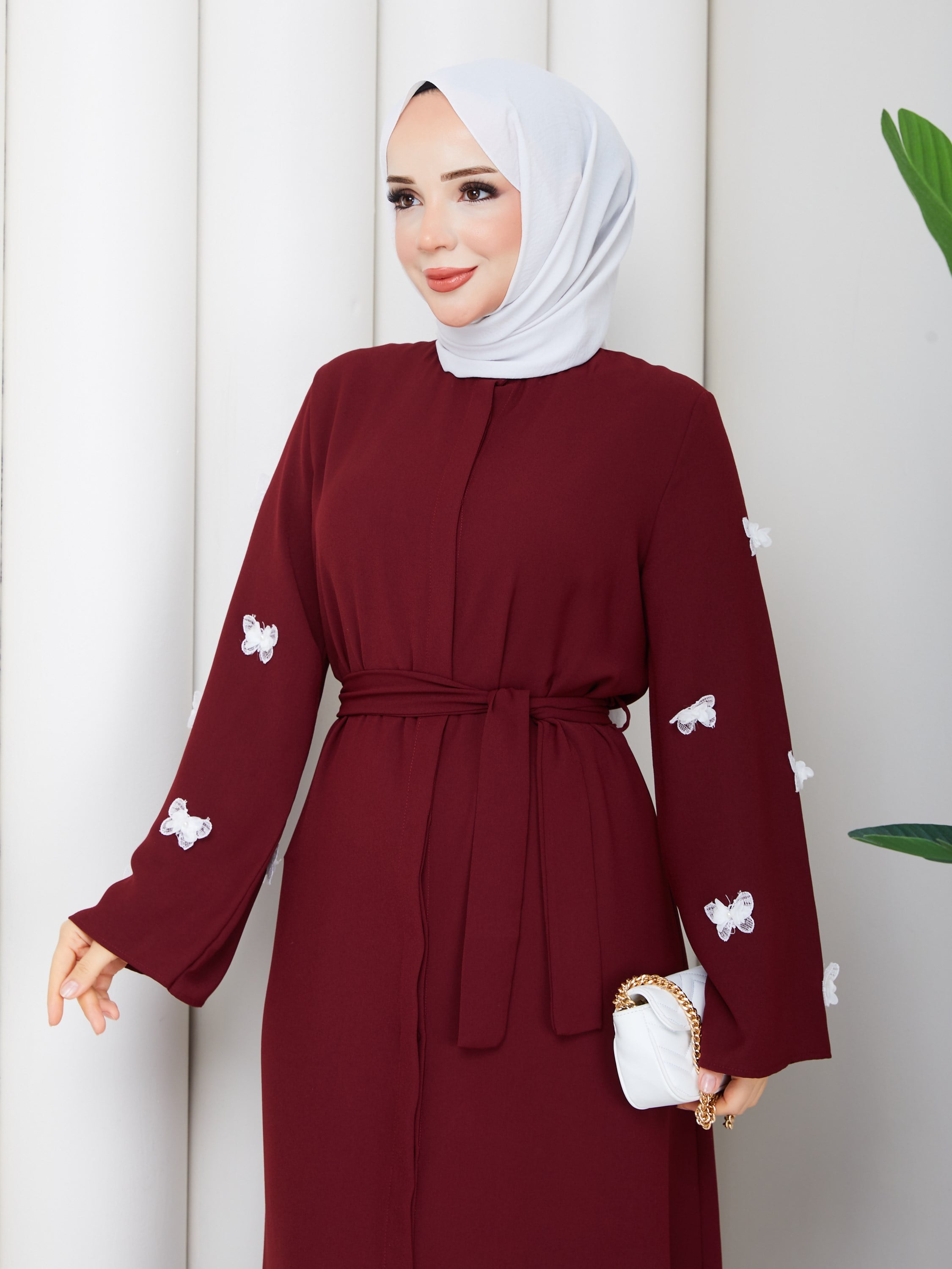 SUNA ELBİSE BORDO
