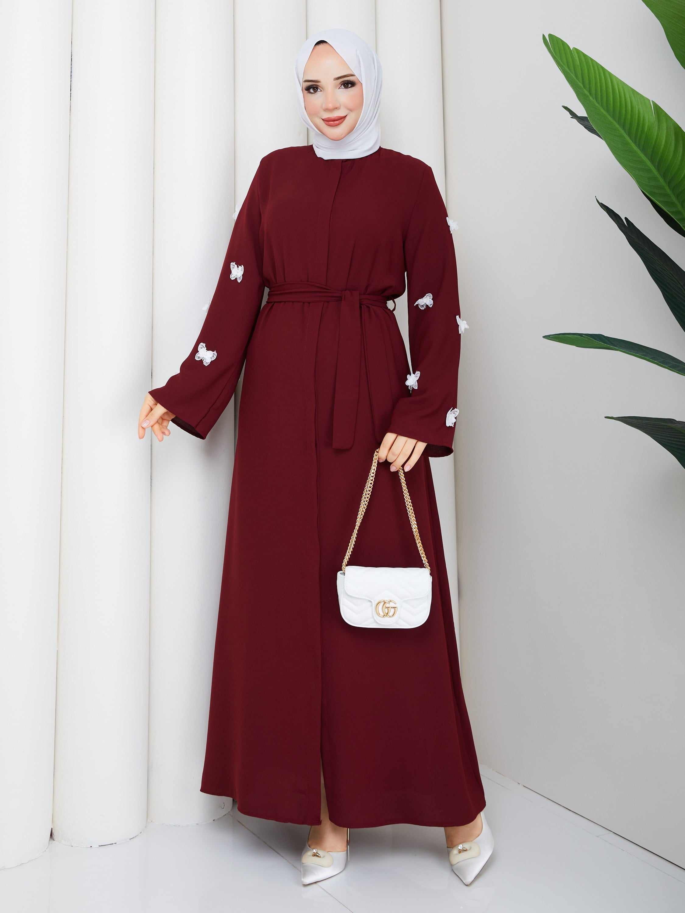 SUNA ELBİSE BORDO