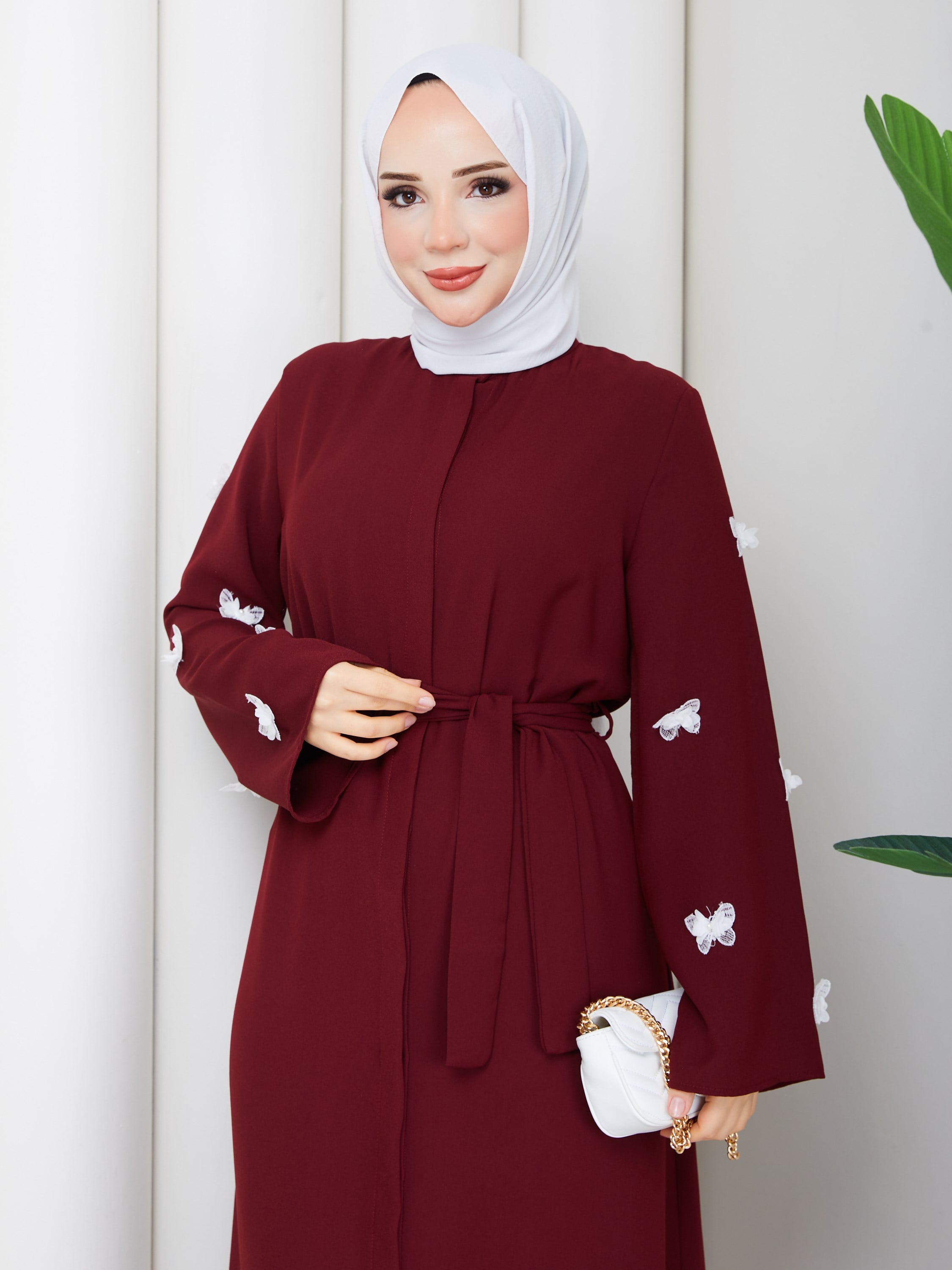 SUNA ELBİSE BORDO