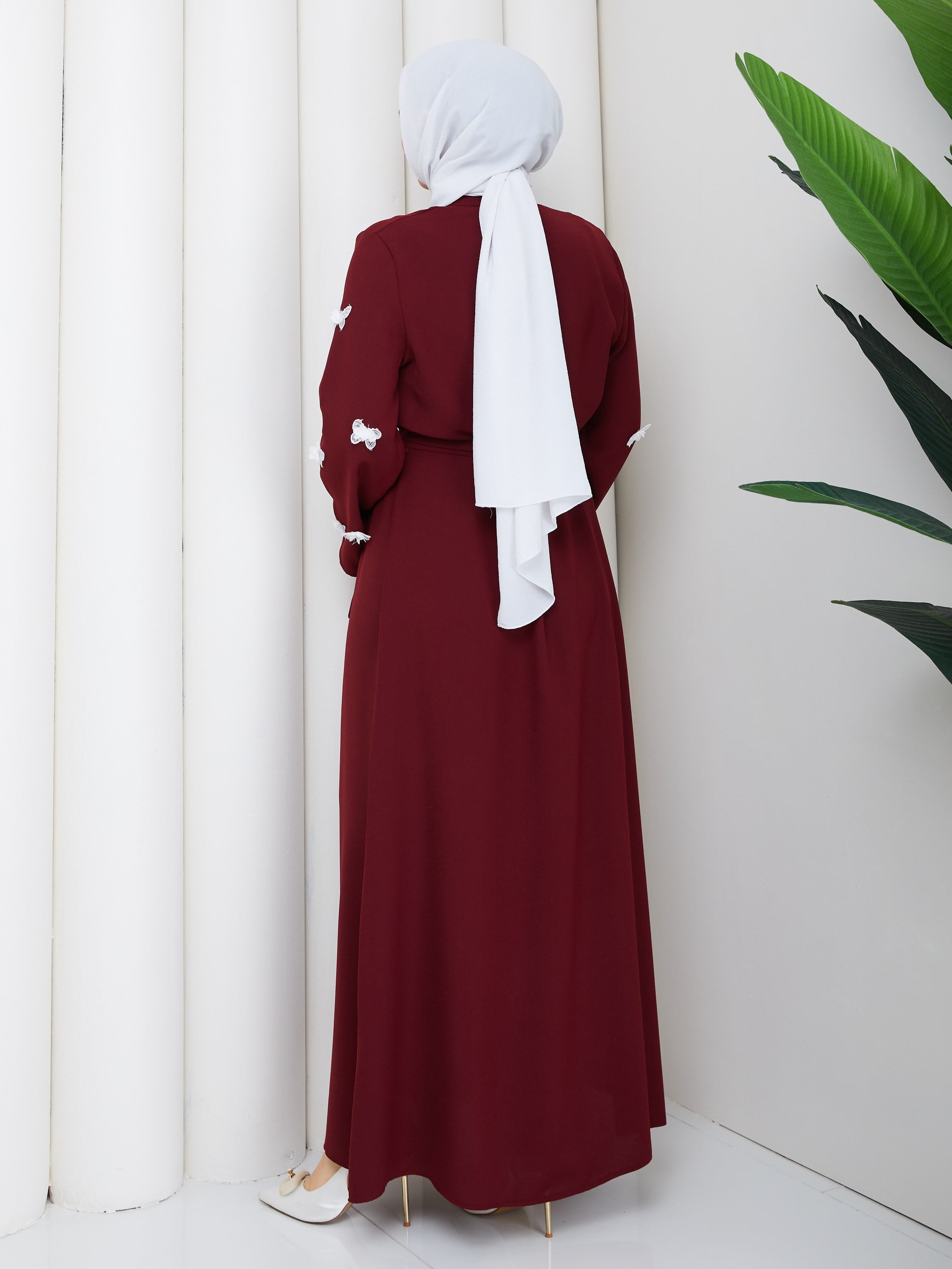 SUNA ELBİSE BORDO