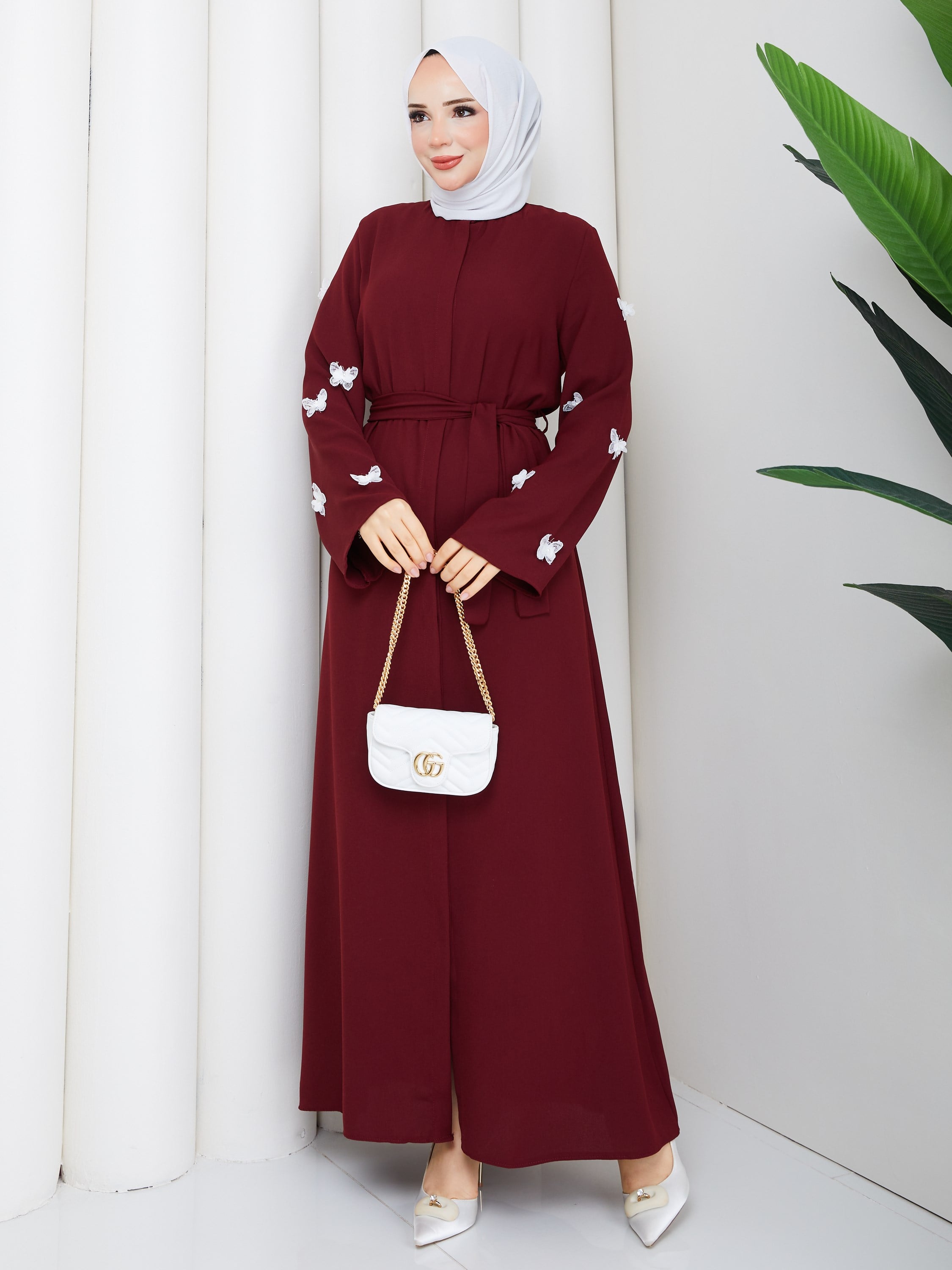 SUNA ELBİSE BORDO
