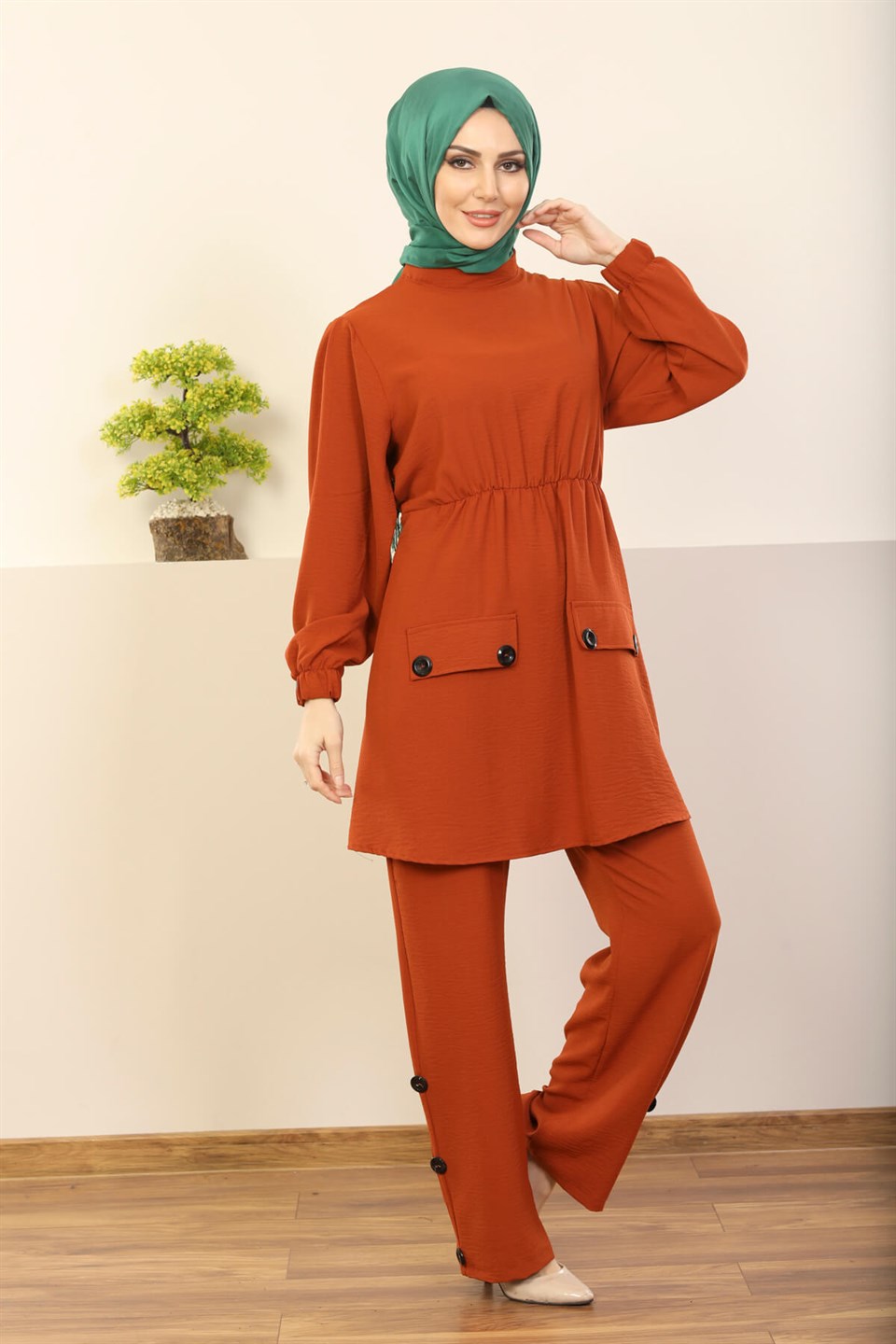 Tunik Pantolon 2´li Kombin 7070 Kiremit