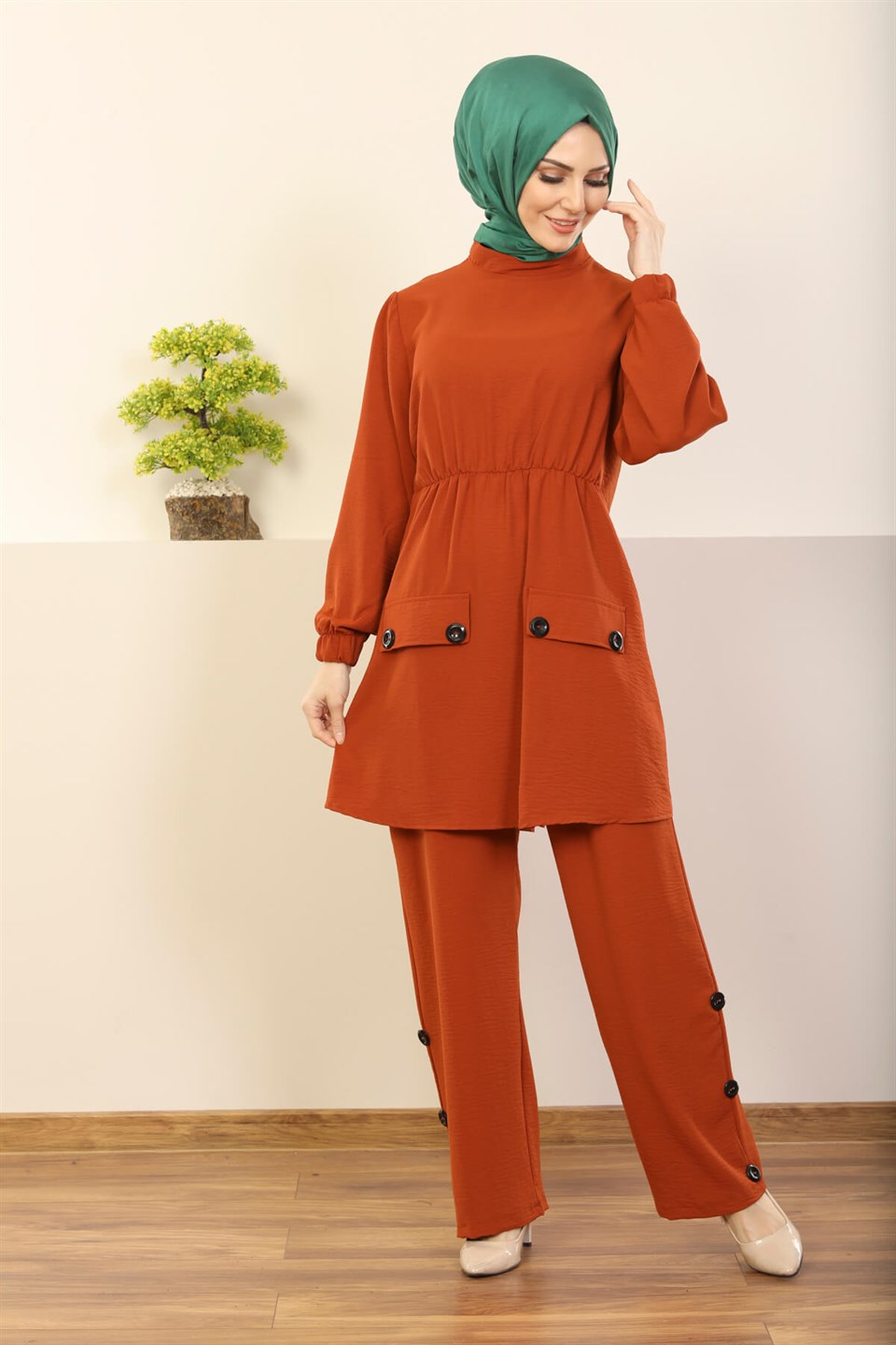 Tunik Pantolon 2´li Kombin 7070 Kiremit