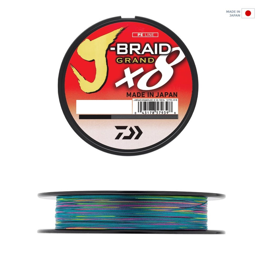 DAIWA JBRAID GRAND 8B 300mt MULTI COLOR 0.22mm