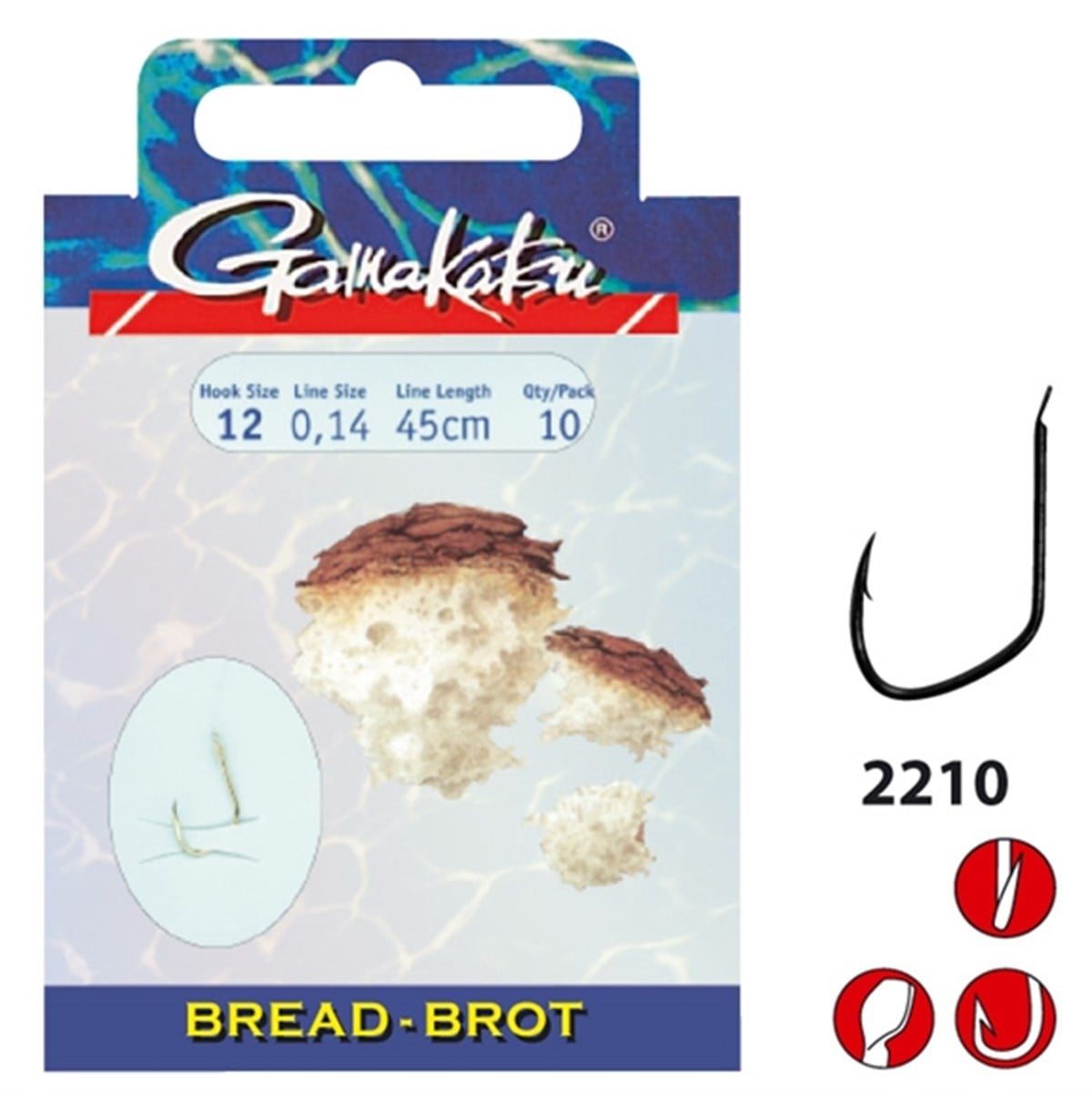 GAMAKATSU HOOK BKD-2210G BREAD 75 cm İğne No:12