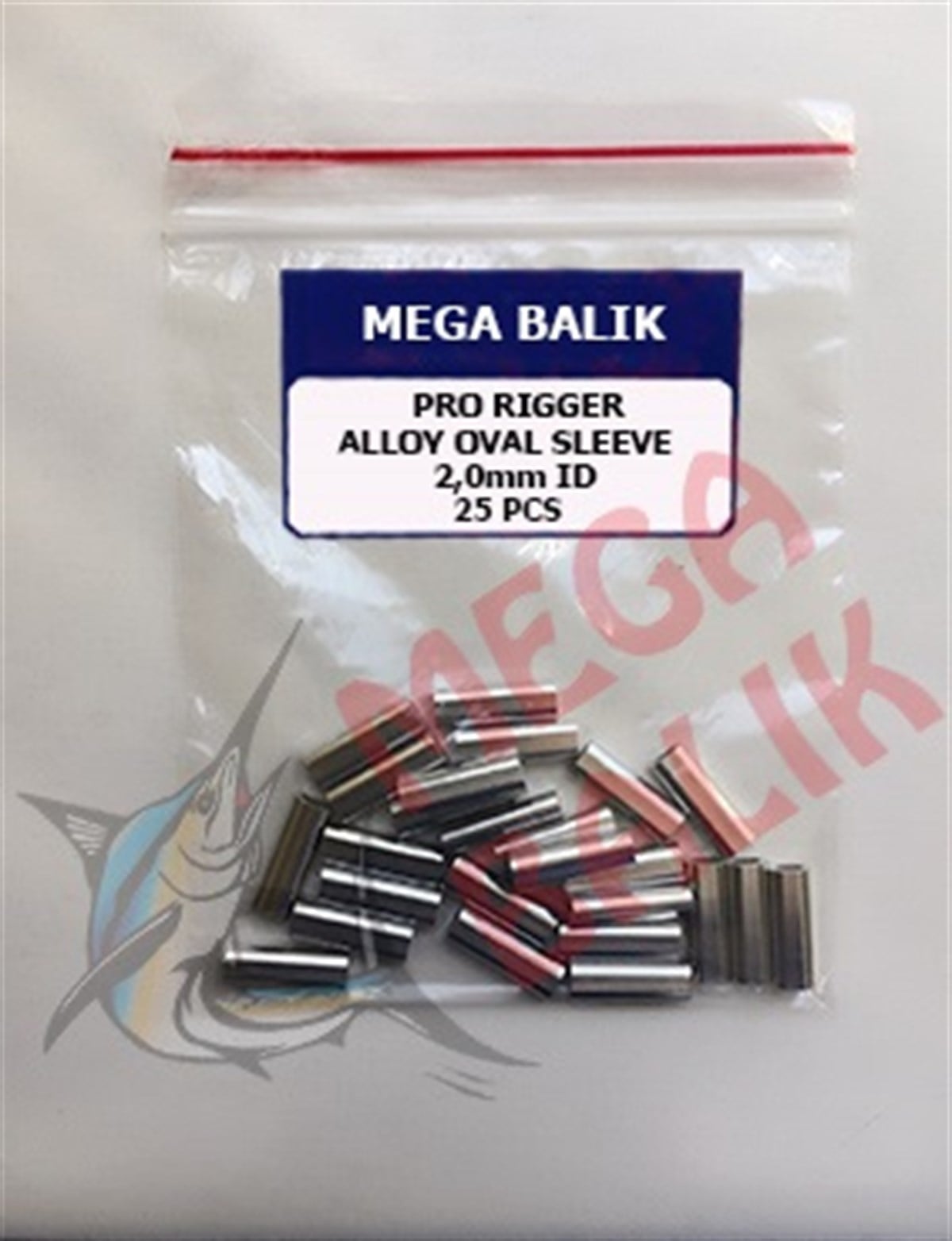 MEGA Aluminium Oval Sleeve, 2,0 mm (25 piece)