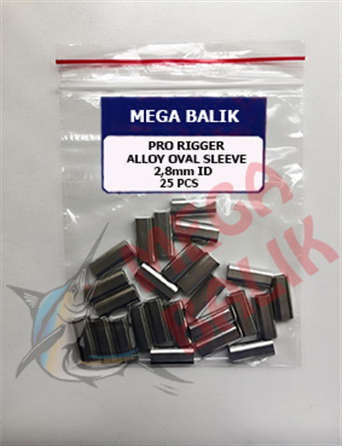 MEGA Aluminium Oval Sleeve, 2,8 mm (25 piece)