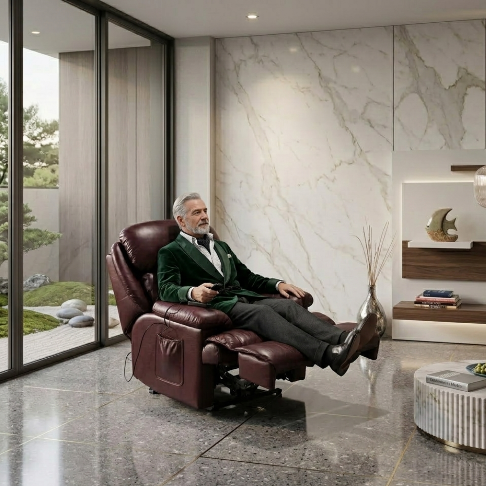 Motorlu Orijinal Deri Baba Koltuğu