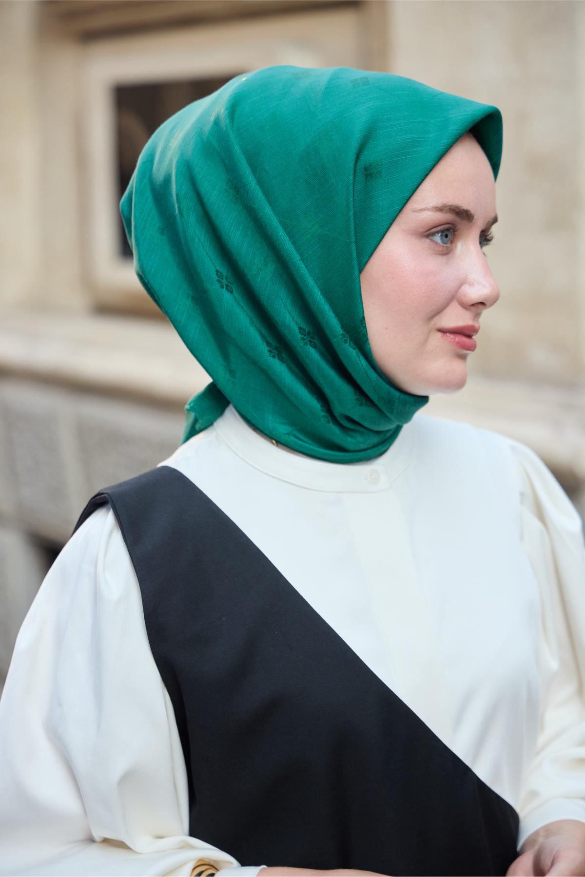 Silk Home EşarpMonogram Pamuk İpek Eşarp 130001-02