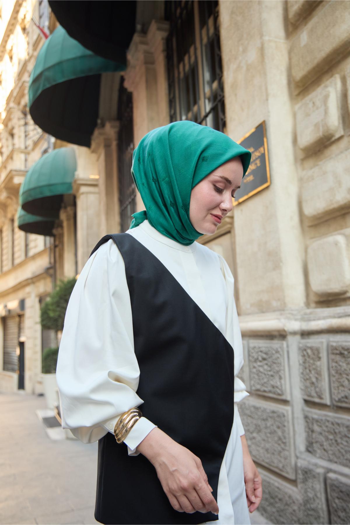 Silk Home EşarpMonogram Pamuk İpek Eşarp 130001-02