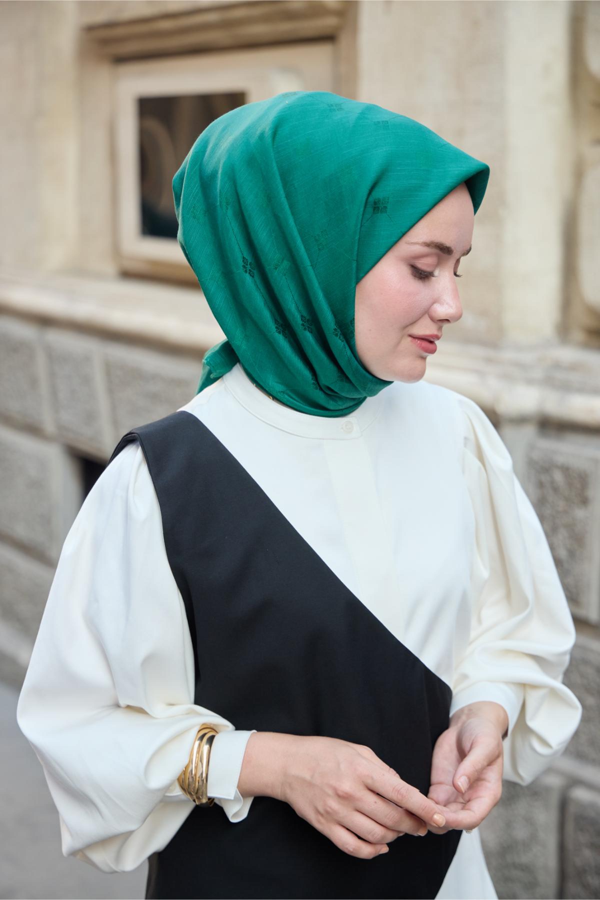 Silk Home EşarpMonogram Pamuk İpek Eşarp 130001-02