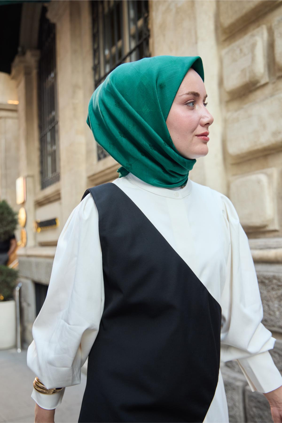 Silk Home EşarpMonogram Pamuk İpek Eşarp 130001-02