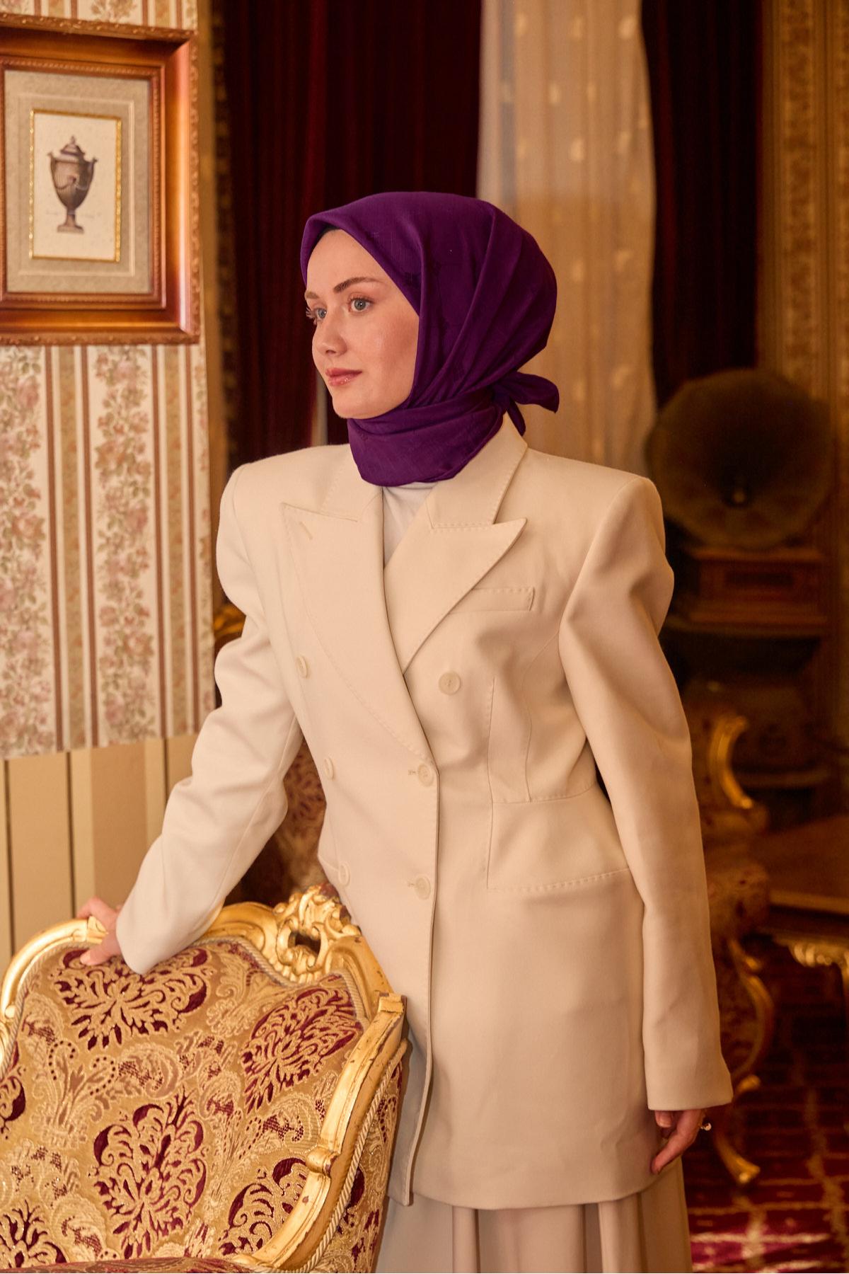 Silk Home EşarpMonogram Pamuk İpek Eşarp 130001-04