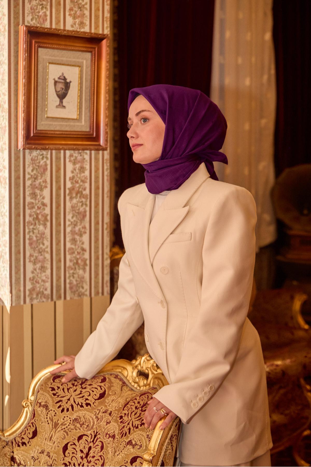 Silk Home EşarpMonogram Pamuk İpek Eşarp 130001-04