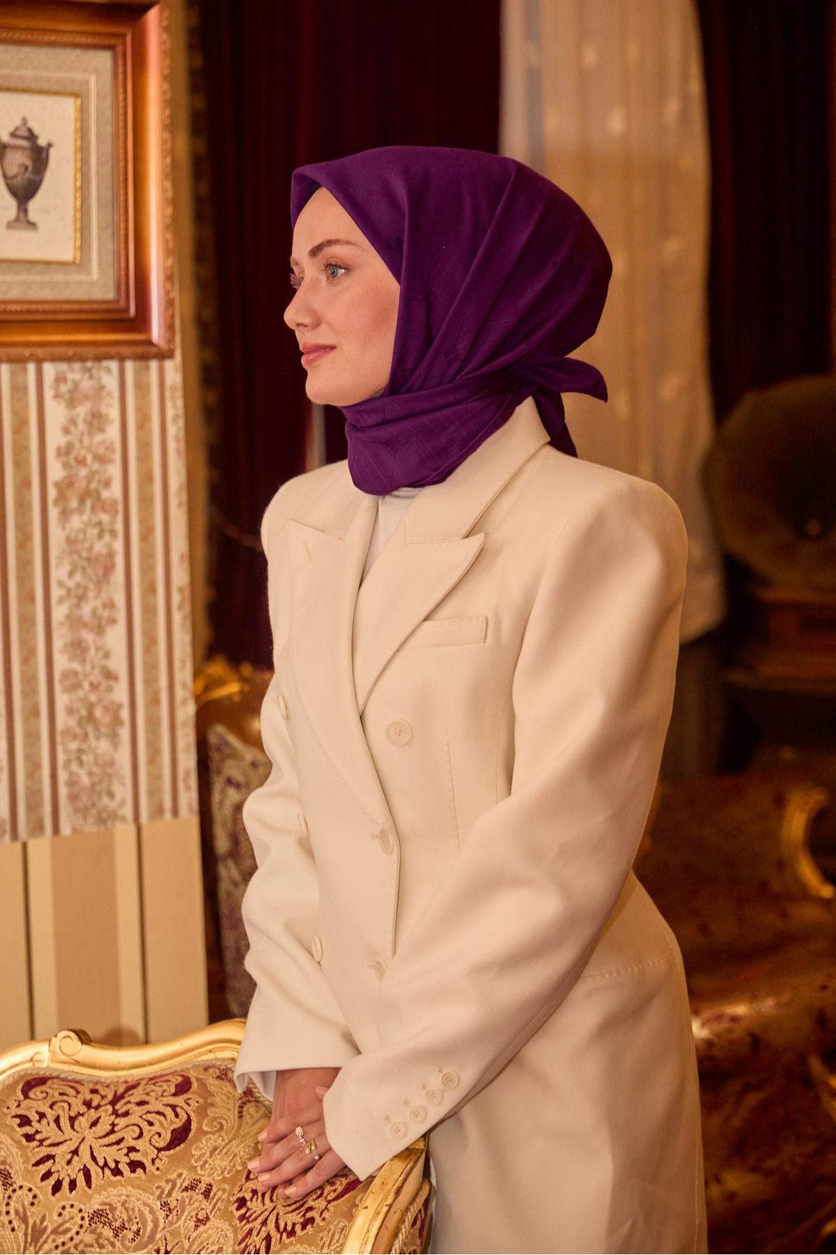 Silk Home EşarpMonogram Pamuk İpek Eşarp 130001-04