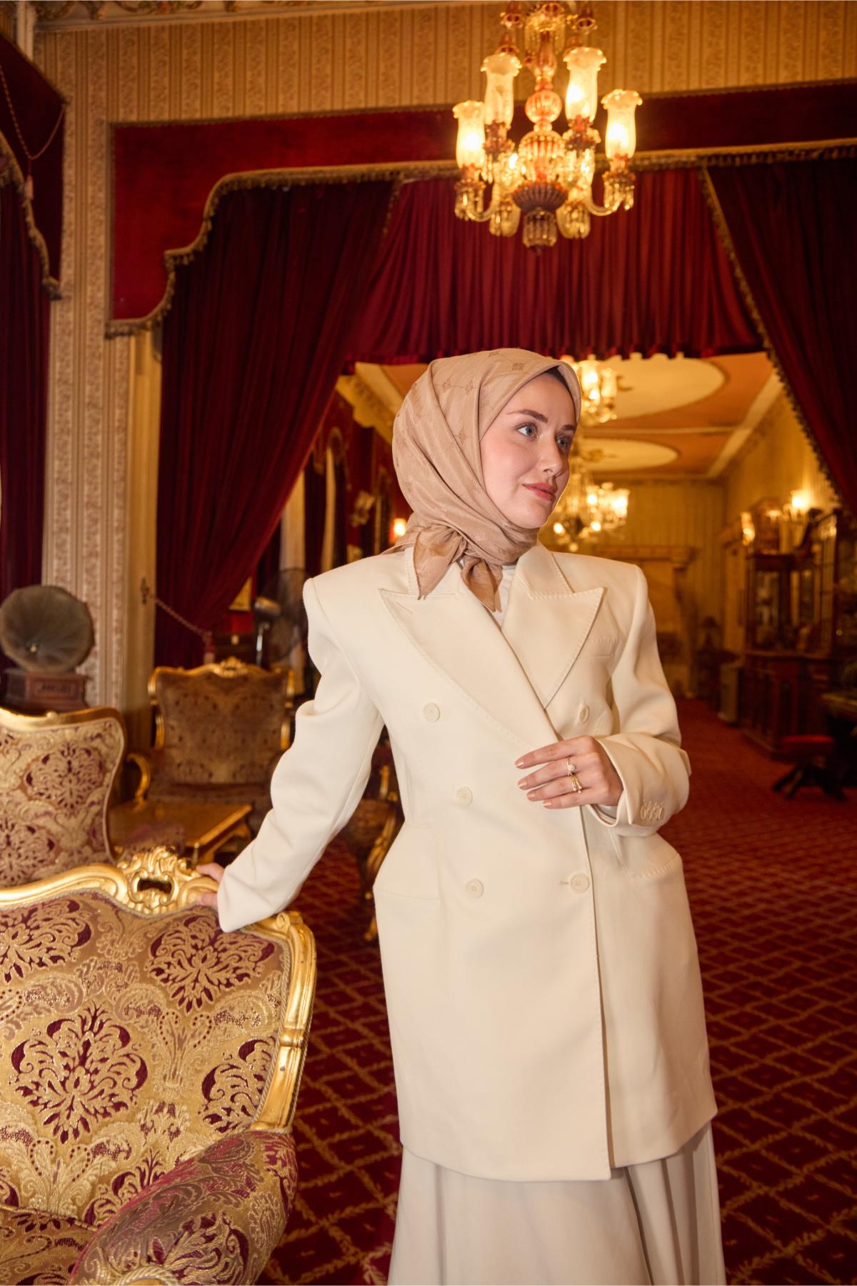 Silk Home EşarpMonogram Pamuk İpek Eşarp 130001-05