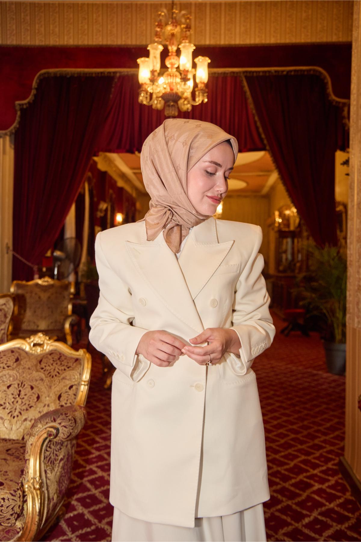 Silk Home EşarpMonogram Pamuk İpek Eşarp 130001-05