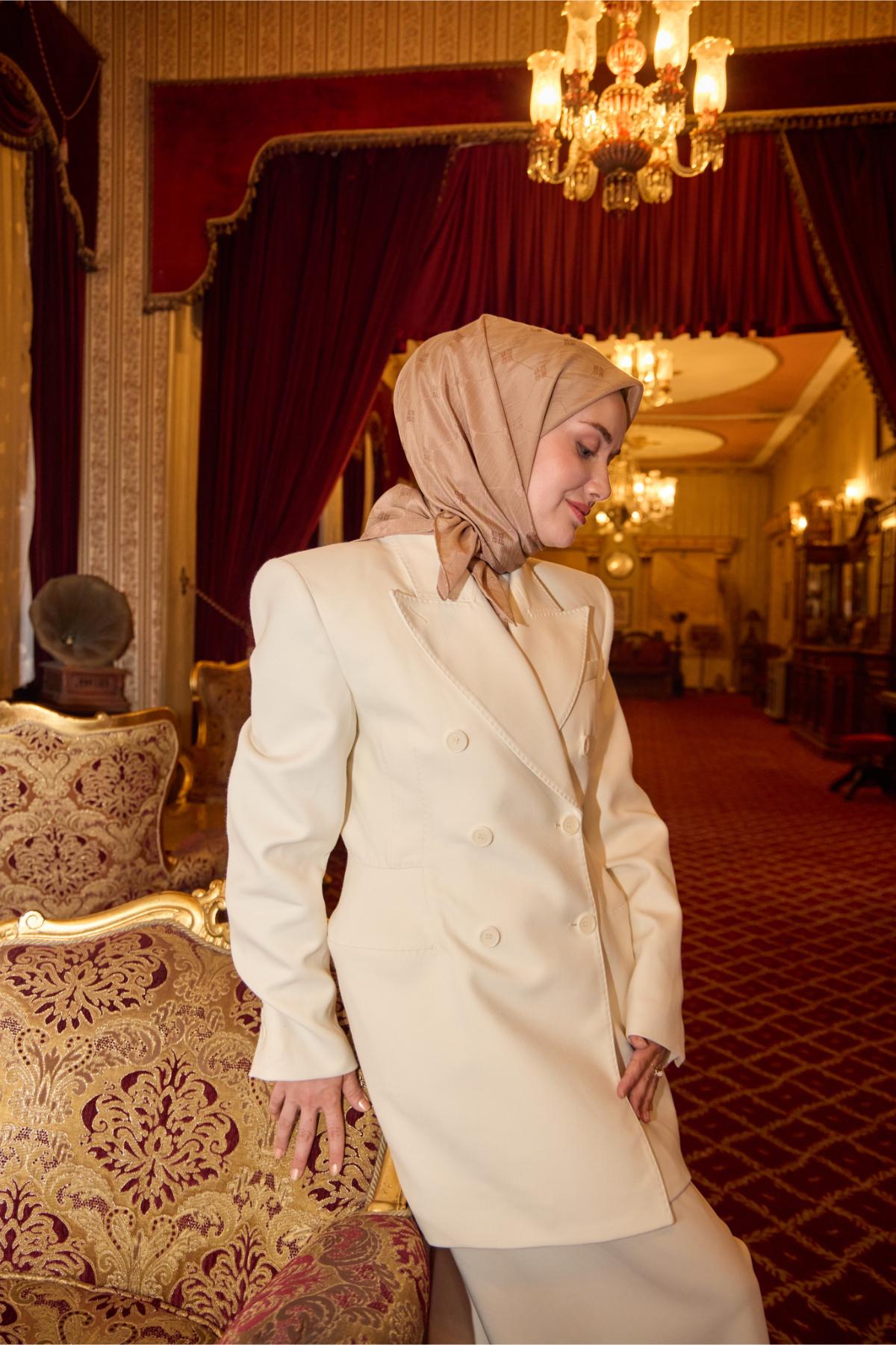 Silk Home EşarpMonogram Pamuk İpek Eşarp 130001-05