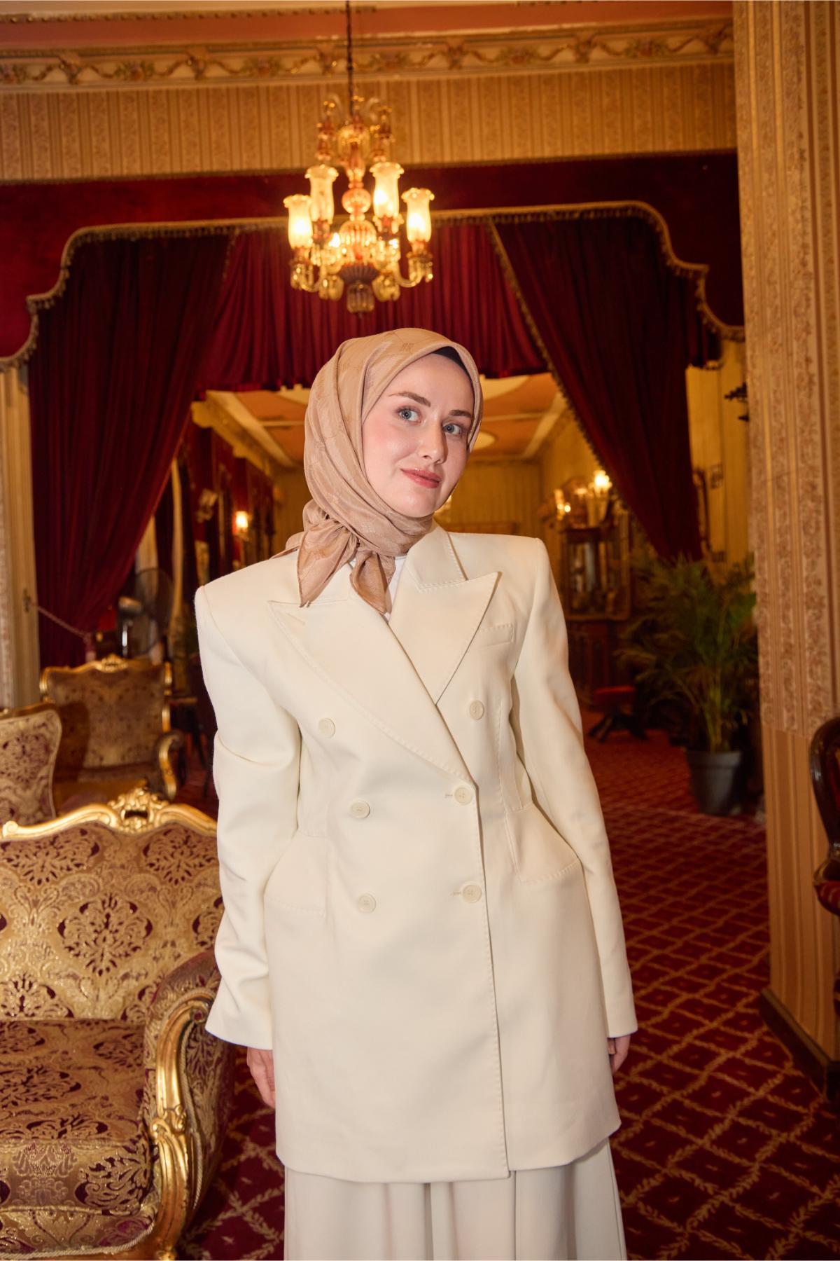 Silk Home EşarpMonogram Pamuk İpek Eşarp 130001-05