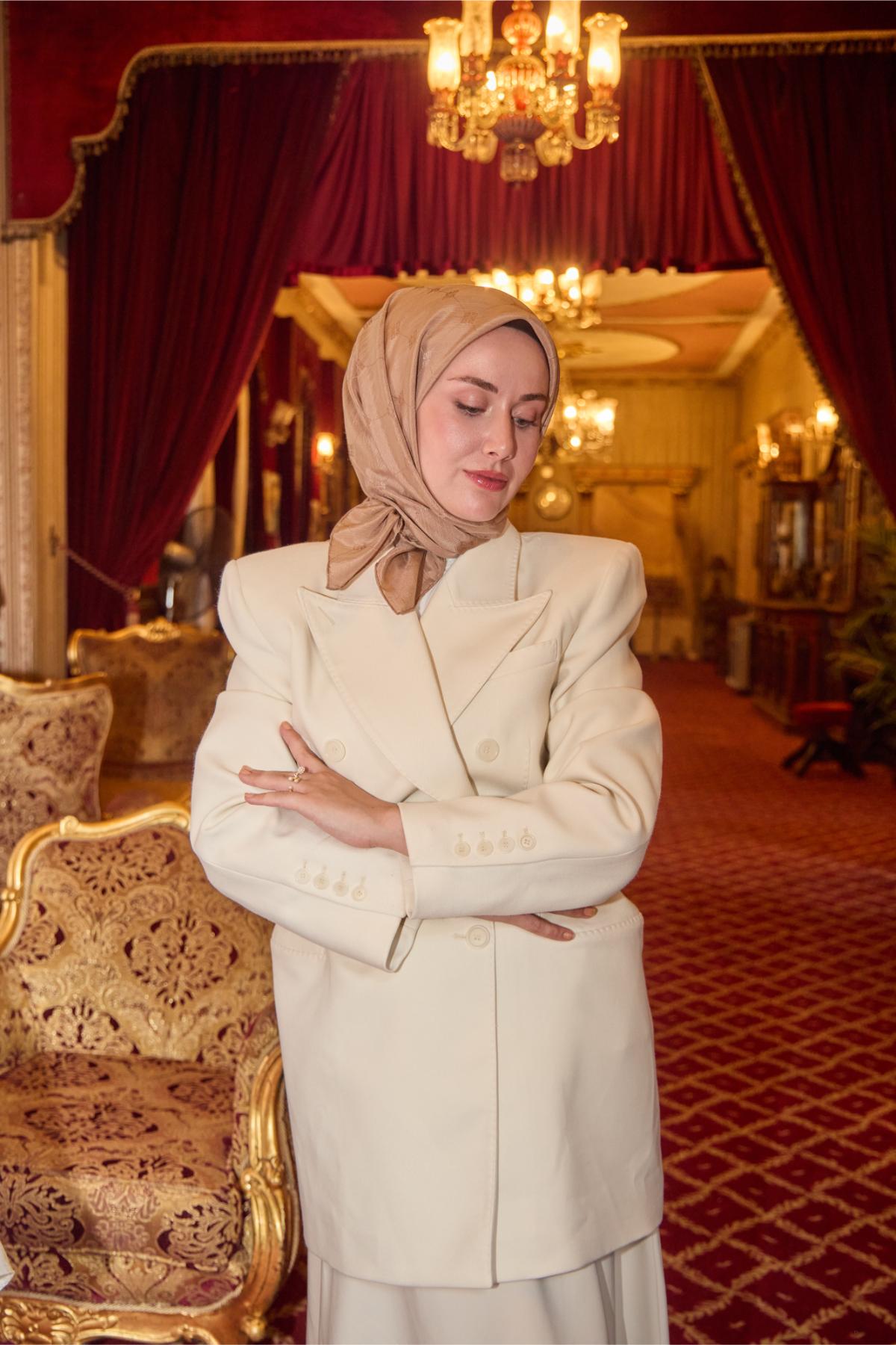 Silk Home EşarpMonogram Pamuk İpek Eşarp 130001-05