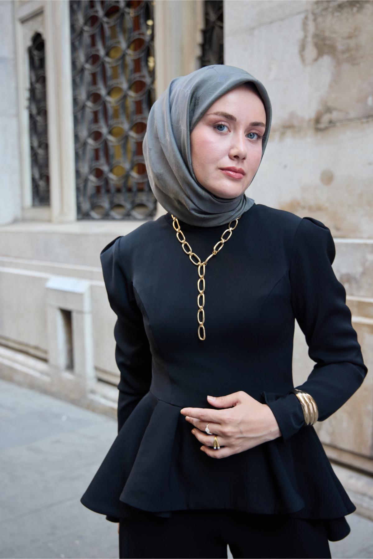 Silk Home EşarpMonogram Pamuk İpek Eşarp 130001-07