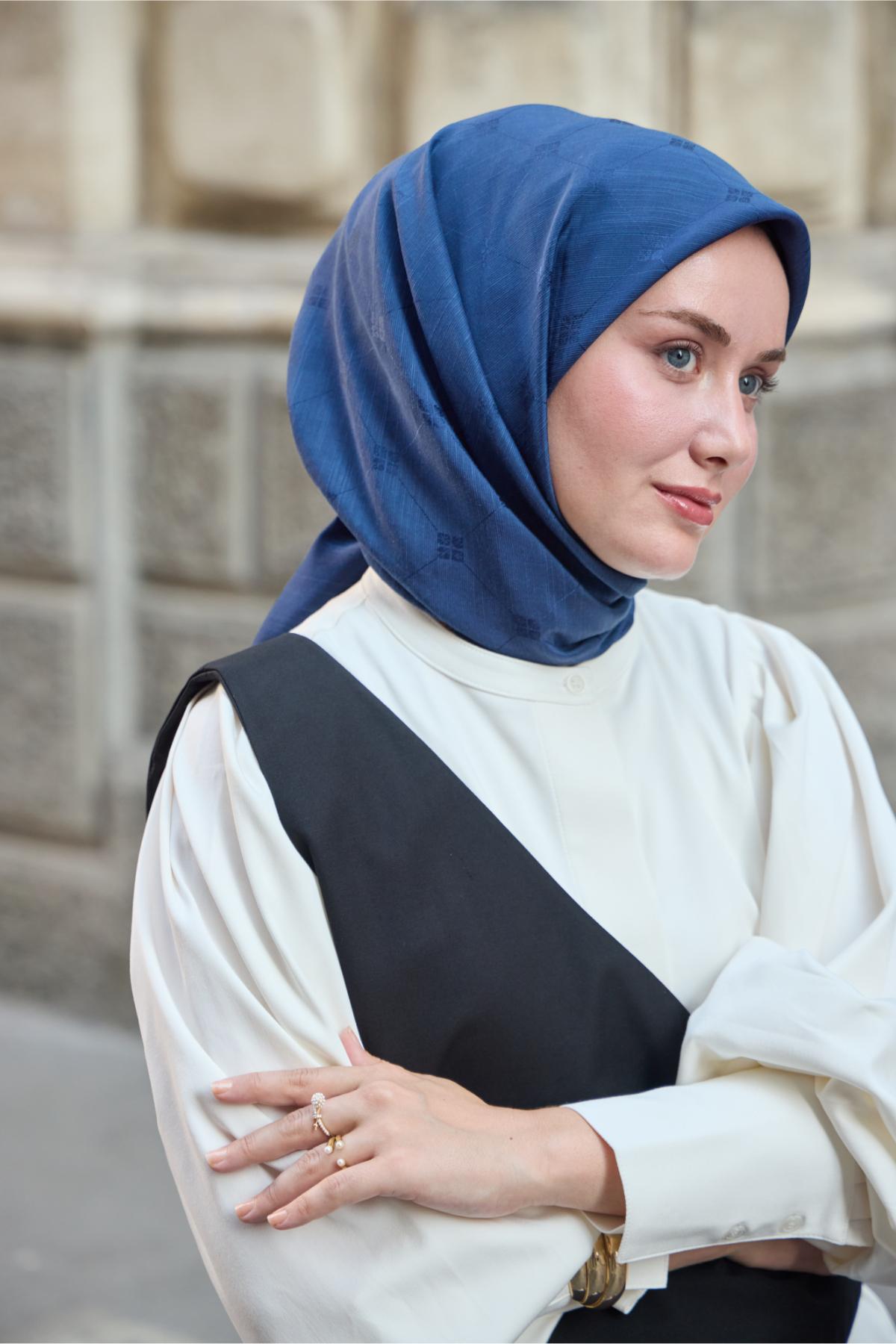 Silk Home EşarpMonogram Pamuk İpek Eşarp 130001-08