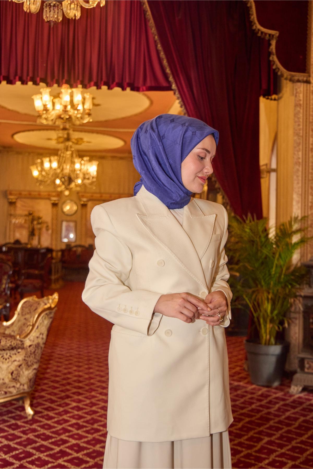 Silk Home EşarpMonogram Pamuk İpek Eşarp 130001-10