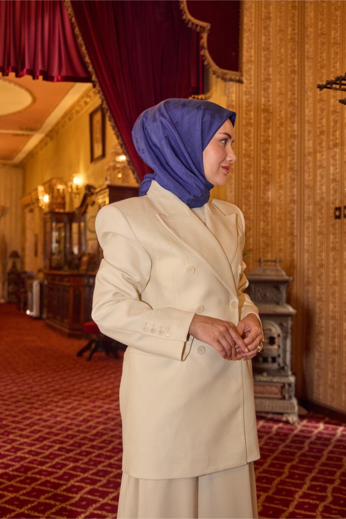 Silk Home EşarpMonogram Pamuk İpek Eşarp 130001-10