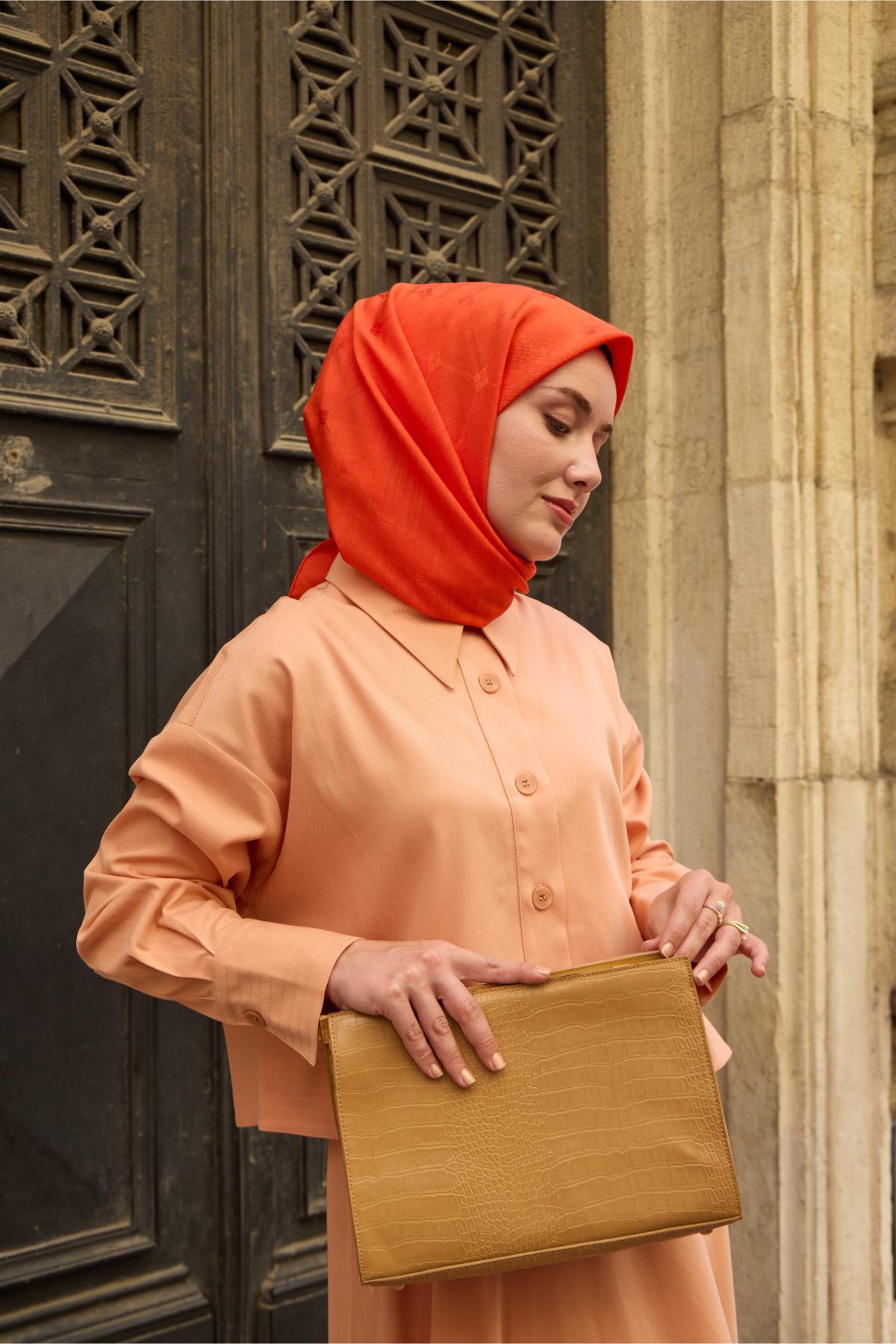 Silk Home EşarpMonogram Pamuk İpek Eşarp 130001-11