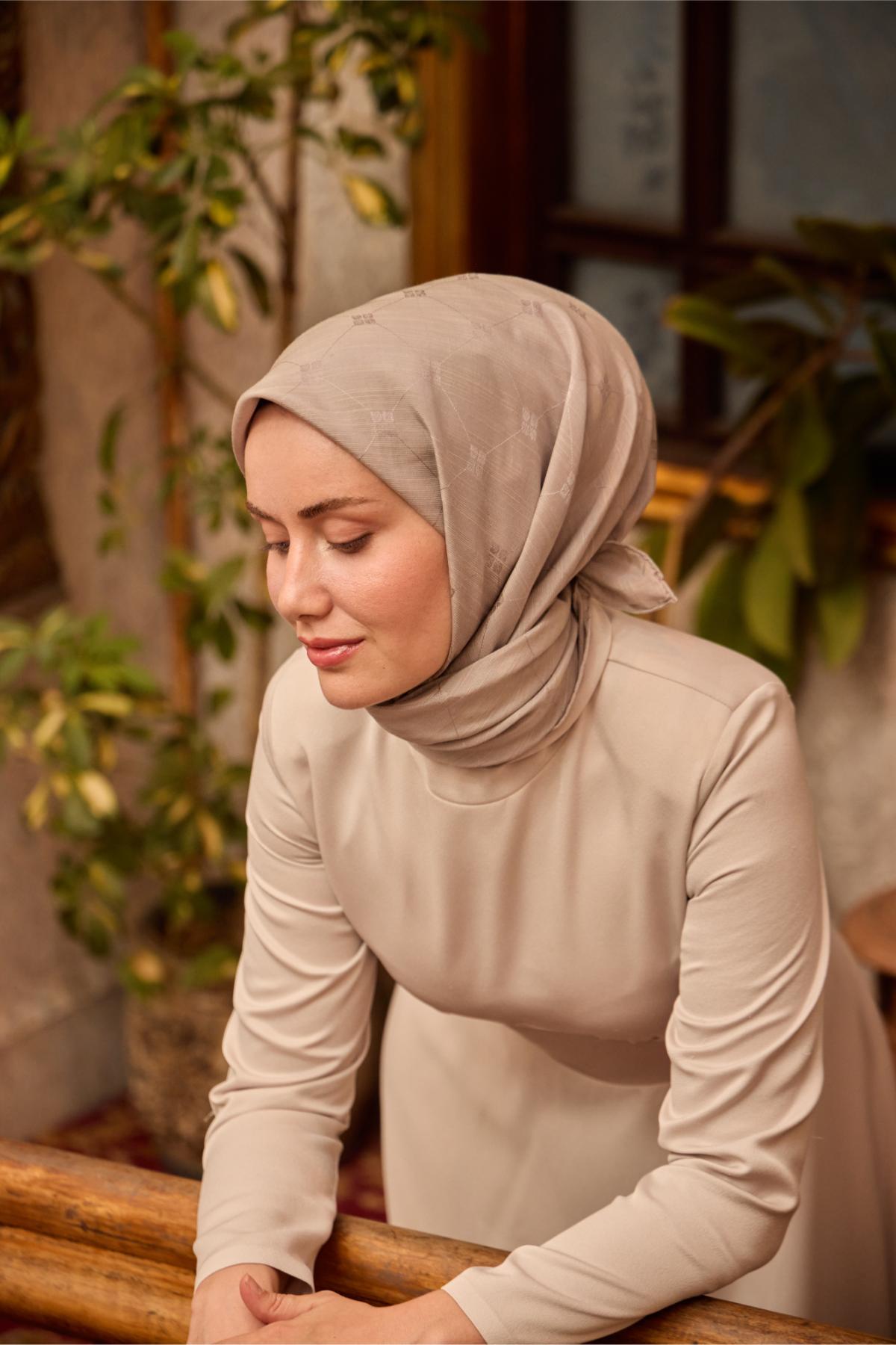 Silk Home EşarpMonogram Pamuk İpek Eşarp 130001-12