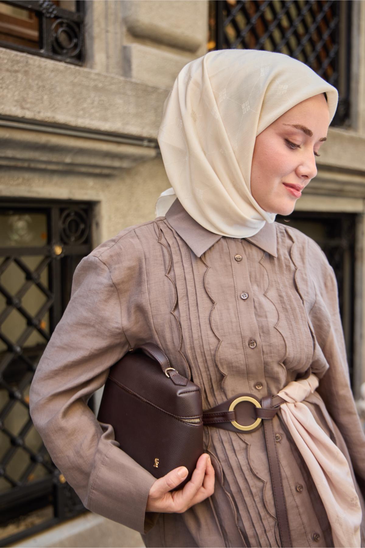 Silk Home EşarpMonogram Pamuk İpek Eşarp 130001-14