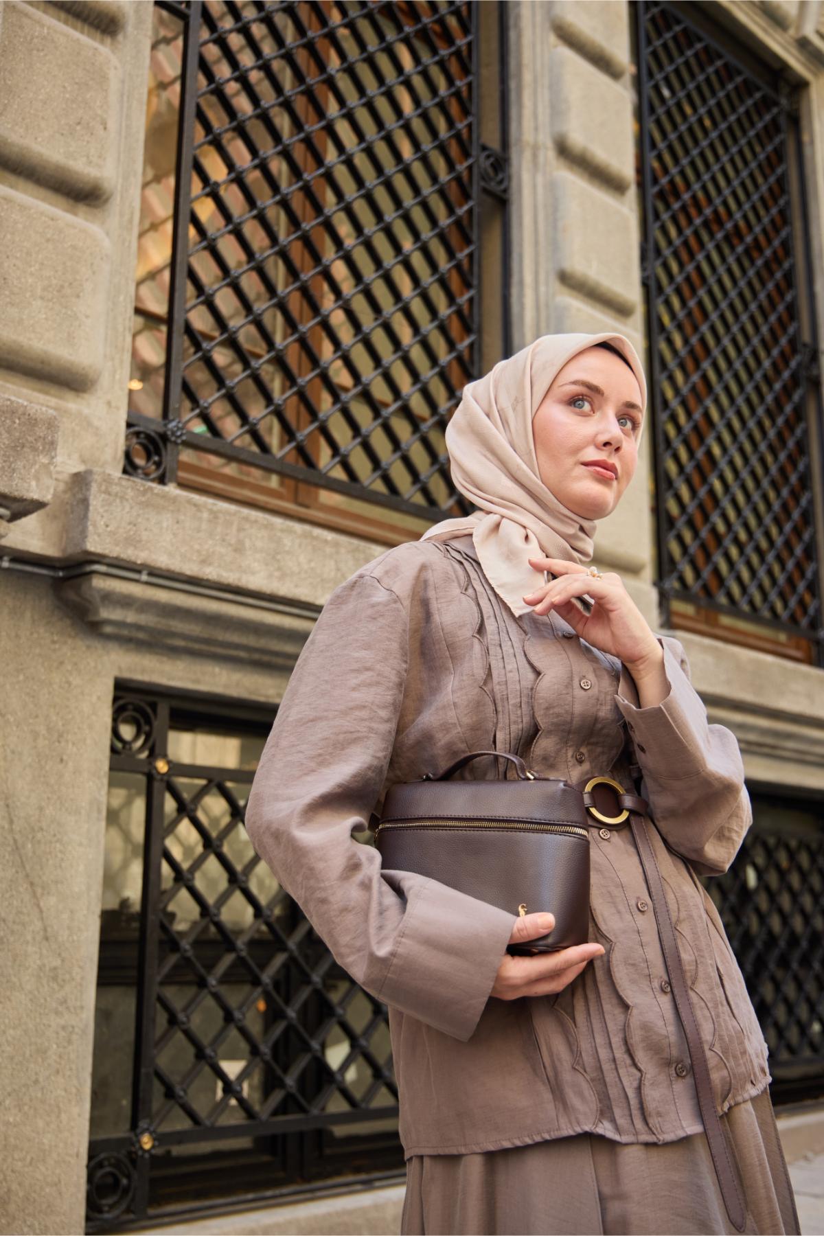 Silk Home EşarpMonogram Pamuk İpek Eşarp 130001-15