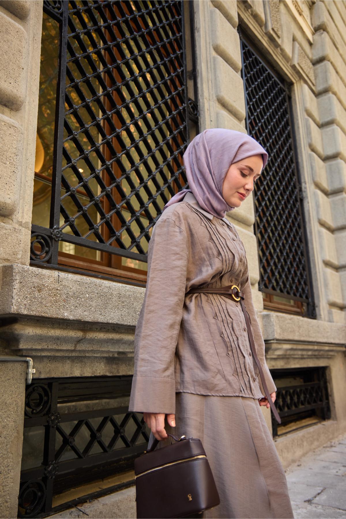 Silk Home EşarpMonogram Pamuk İpek Eşarp 130001-17