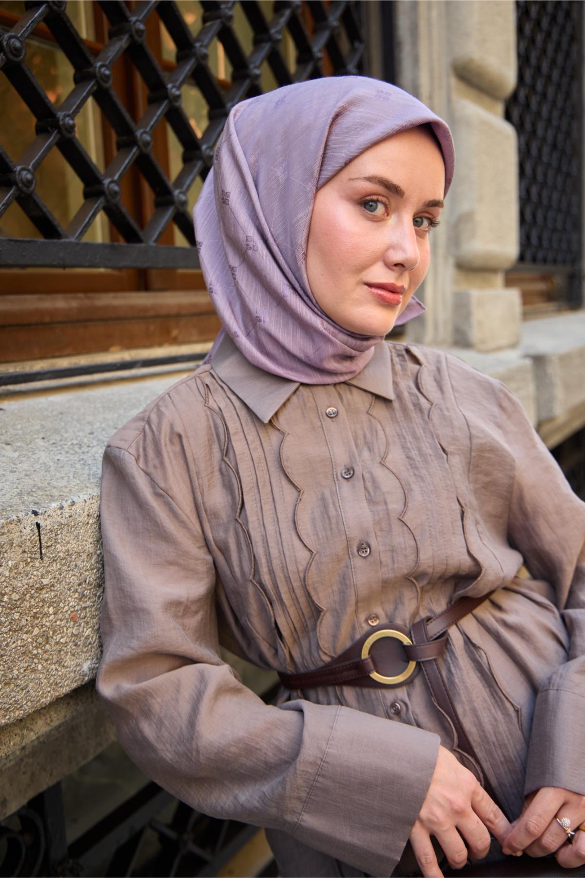 Silk Home EşarpMonogram Pamuk İpek Eşarp 130001-17