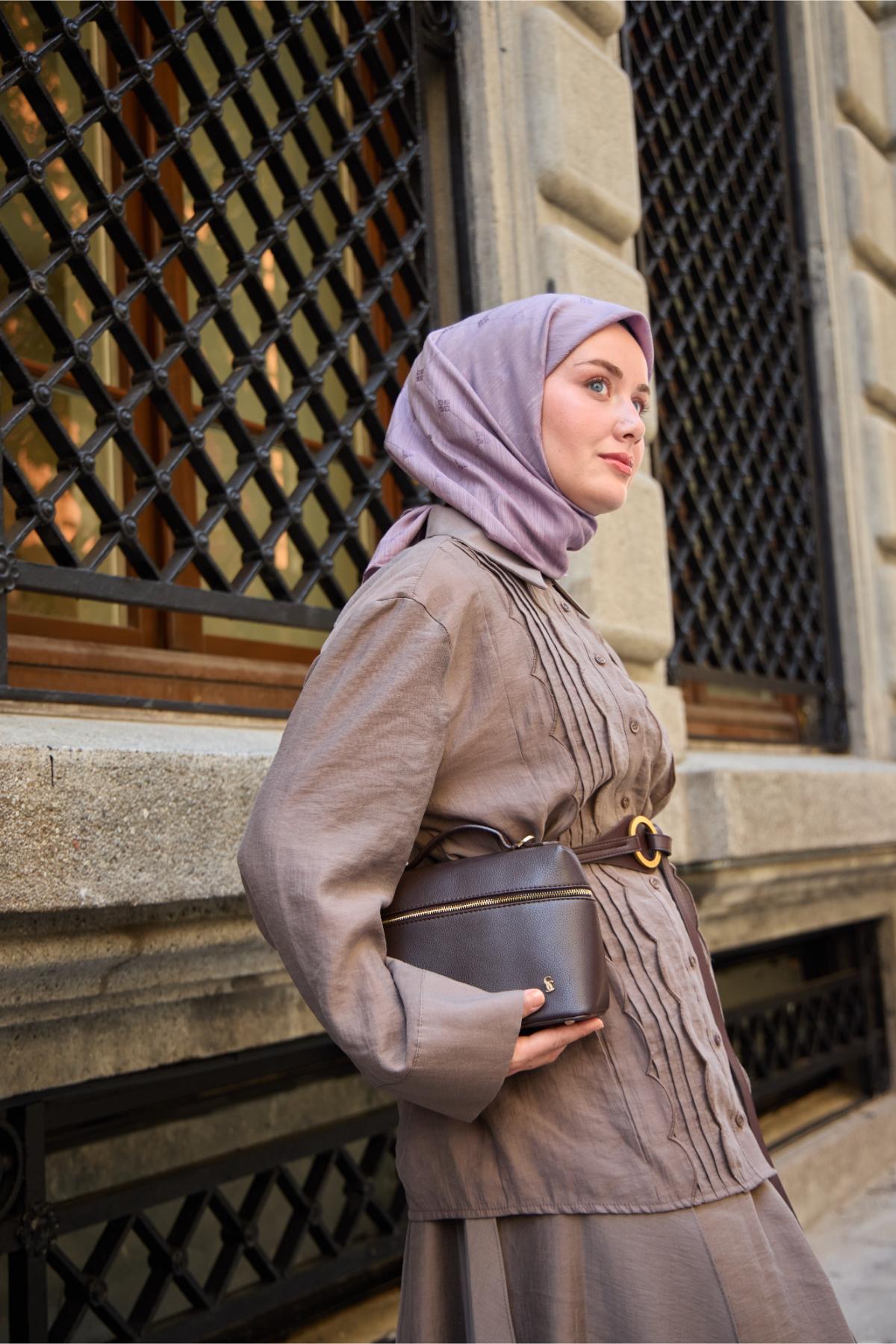 Silk Home EşarpMonogram Pamuk İpek Eşarp 130001-17