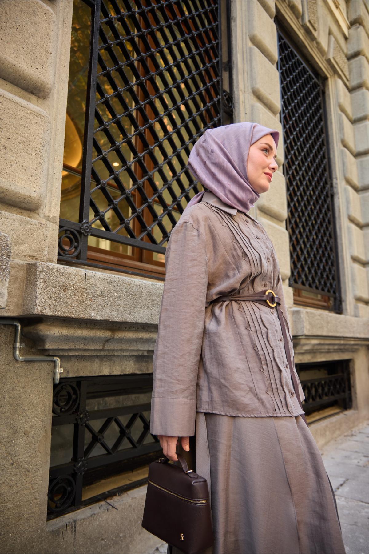 Silk Home EşarpMonogram Pamuk İpek Eşarp 130001-17