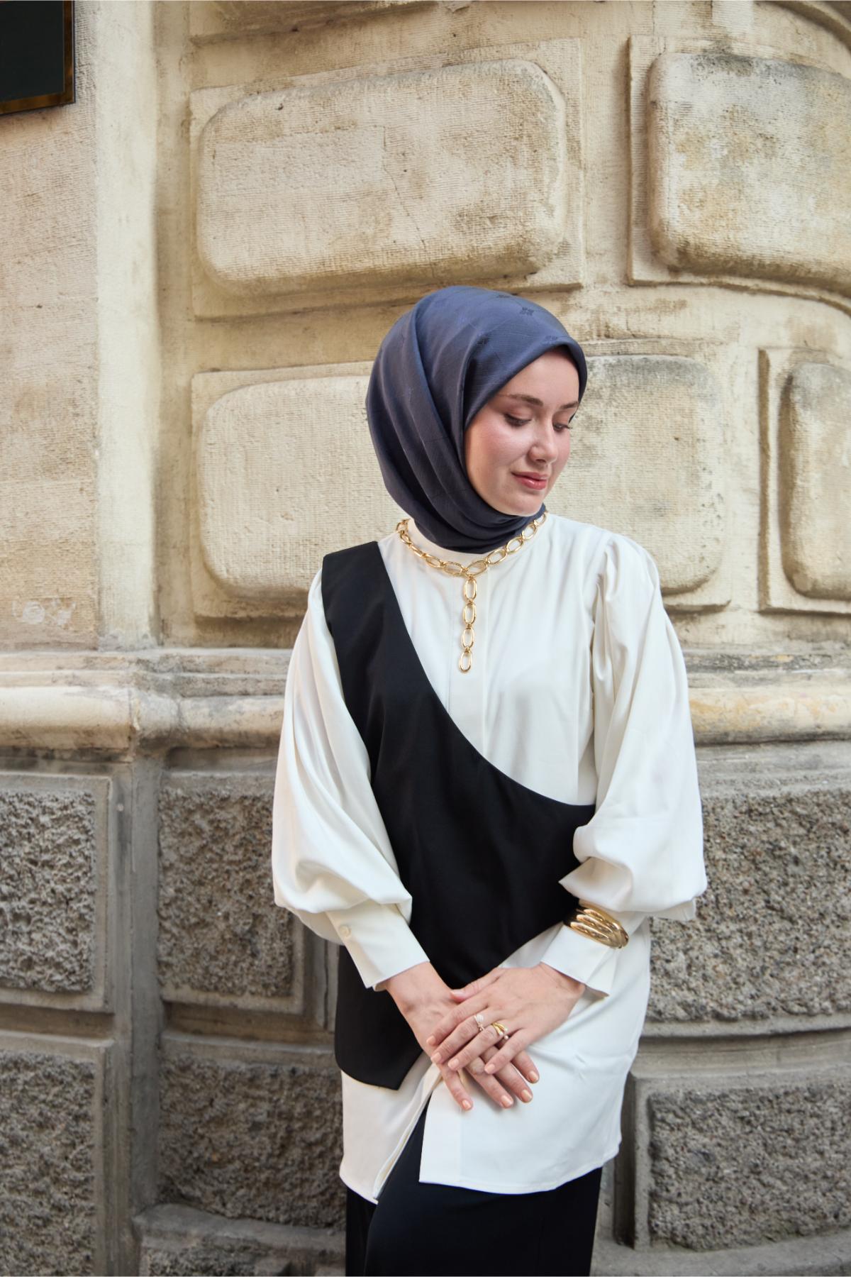 Silk Home EşarpMonogram Pamuk İpek Eşarp 130001-18