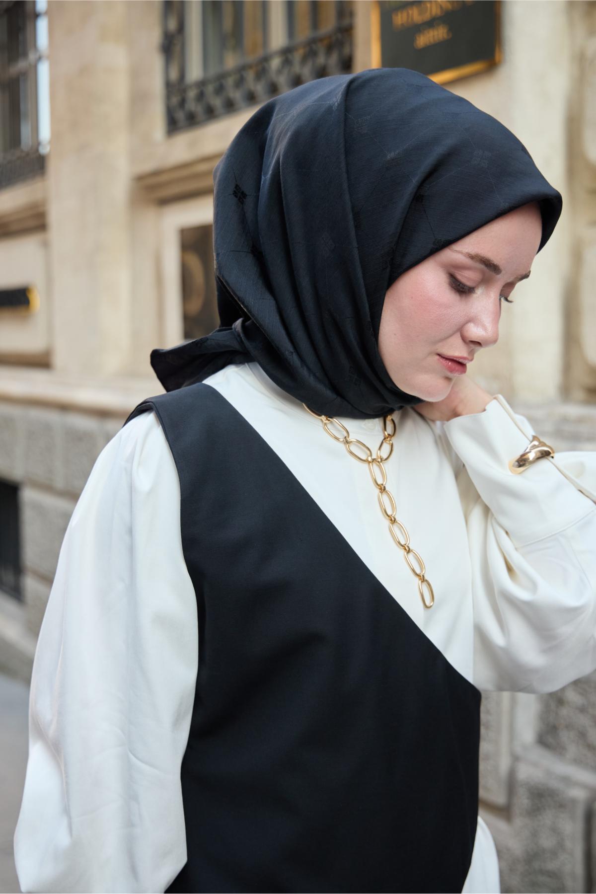 Silk Home EşarpMonogram Pamuk İpek Eşarp 130001-19