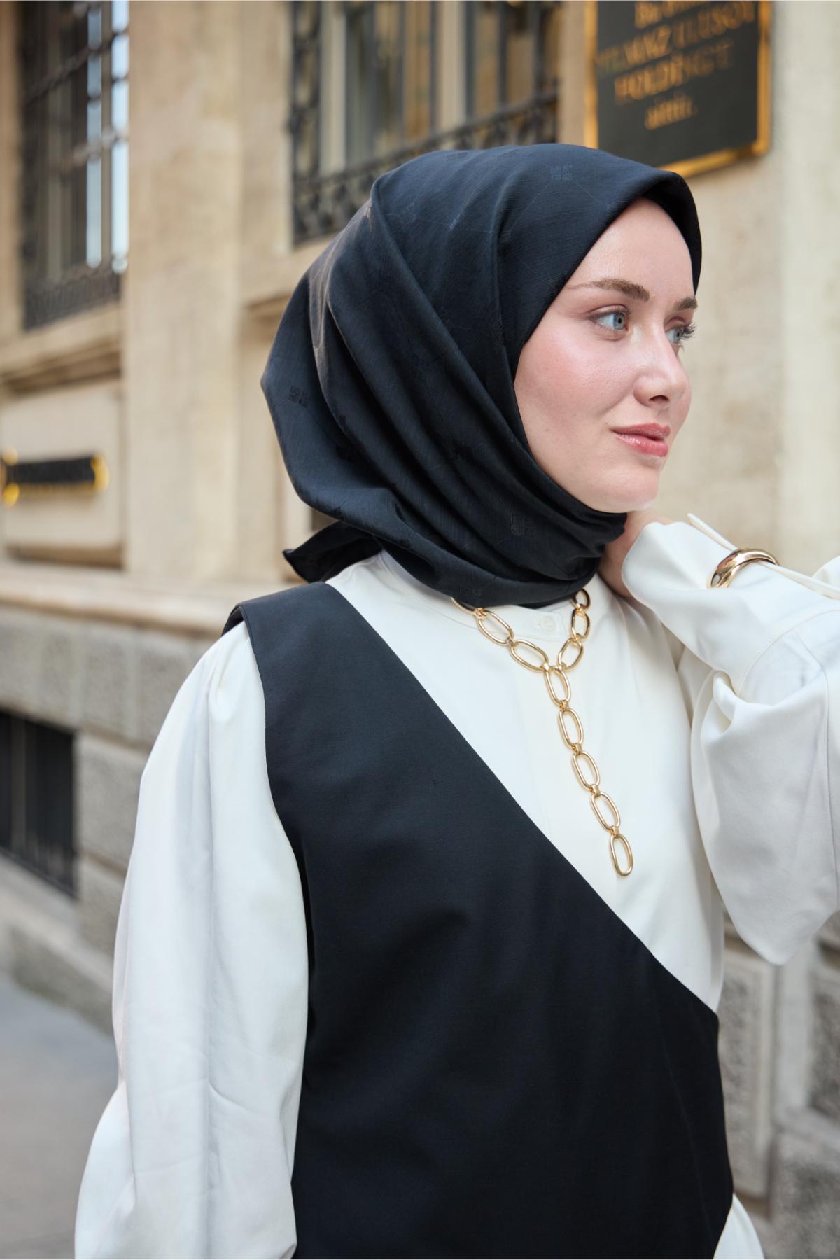 Silk Home EşarpMonogram Pamuk İpek Eşarp 130001-19