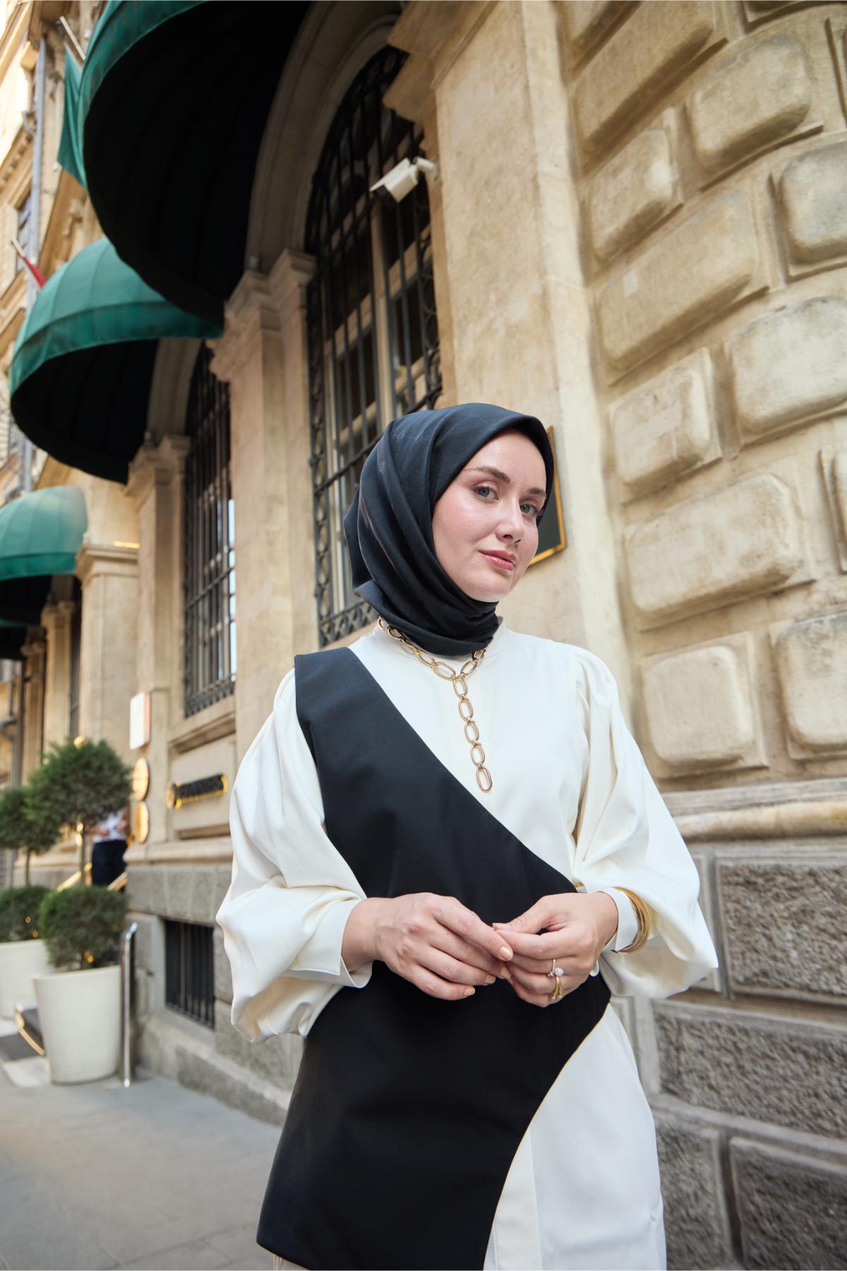 Silk Home EşarpMonogram Pamuk İpek Eşarp 130001-19