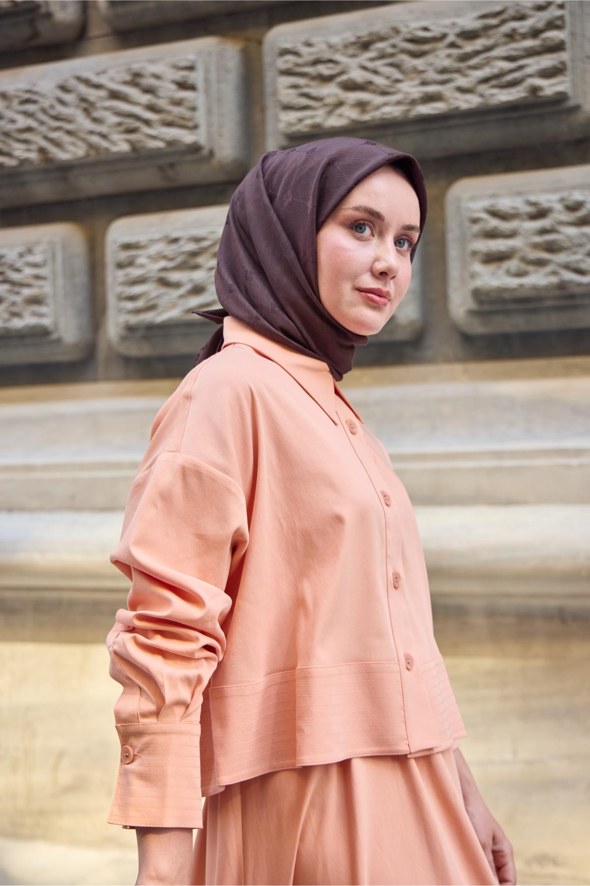 Silk Home EşarpMonogram Pamuk İpek Eşarp 130001-20