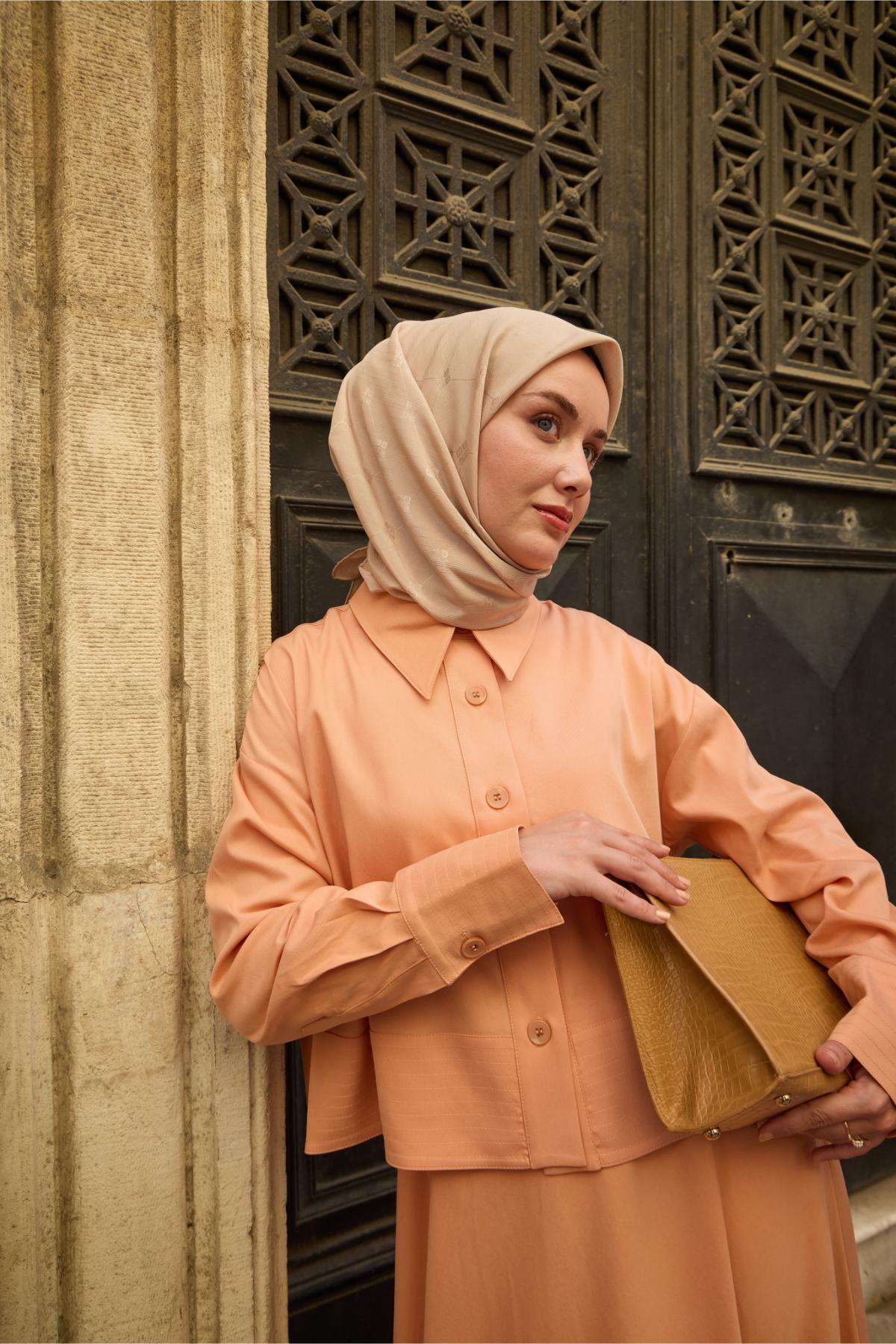 Silk Home EşarpMonogram Pamuk İpek Eşarp 130001-21