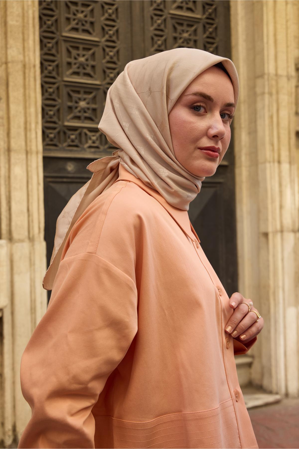 Silk Home EşarpMonogram Pamuk İpek Eşarp 130001-21