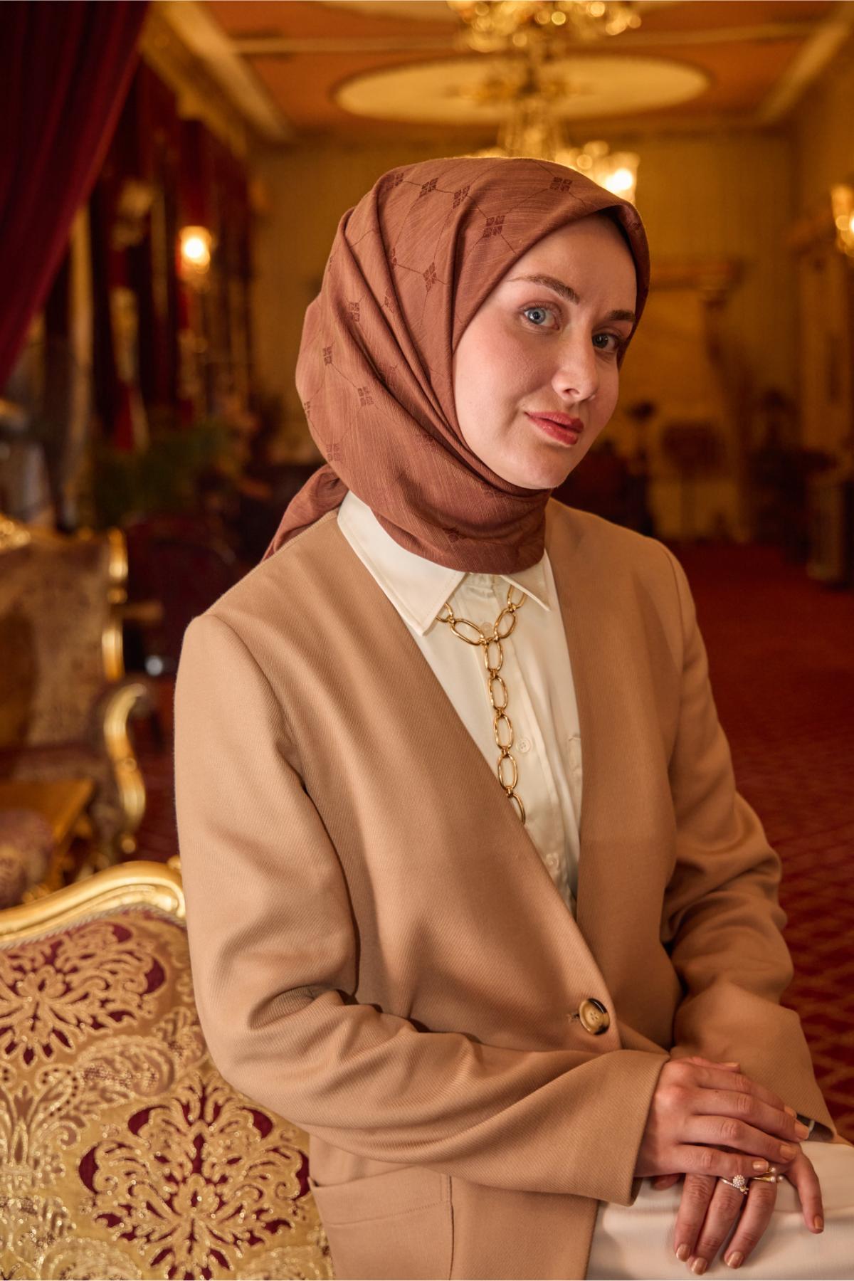 Silk Home EşarpMonogram Pamuk İpek Eşarp 130001-22