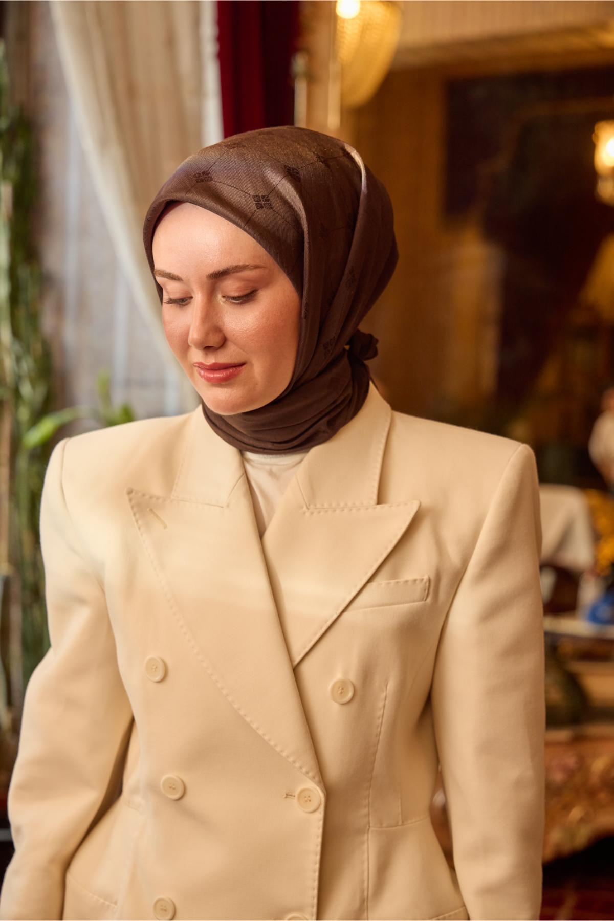 Silk Home EşarpMonogram Pamuk İpek Eşarp 130001-23