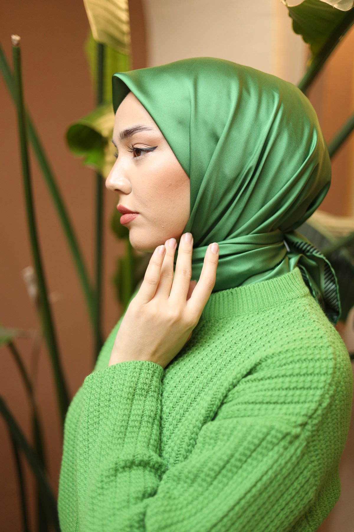 Silk Home Düz Micro Saten Eşarp 28011-14