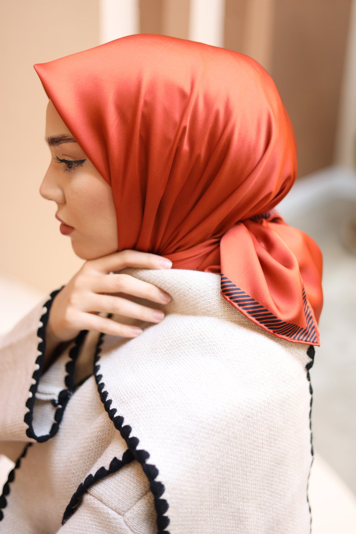 Silk Home Düz Micro Saten Eşarp 28011-13